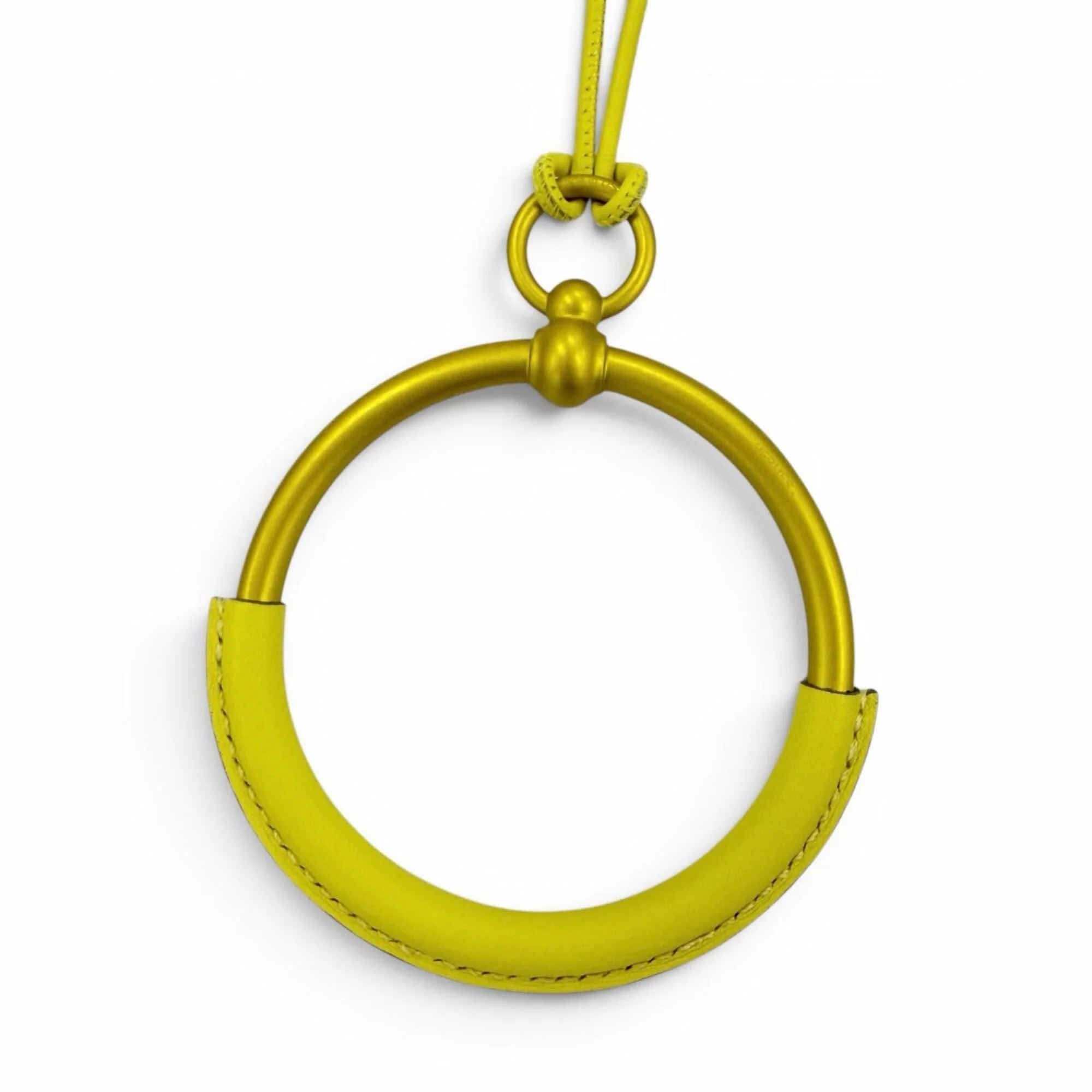 Pendant Necklace Yellow Leather