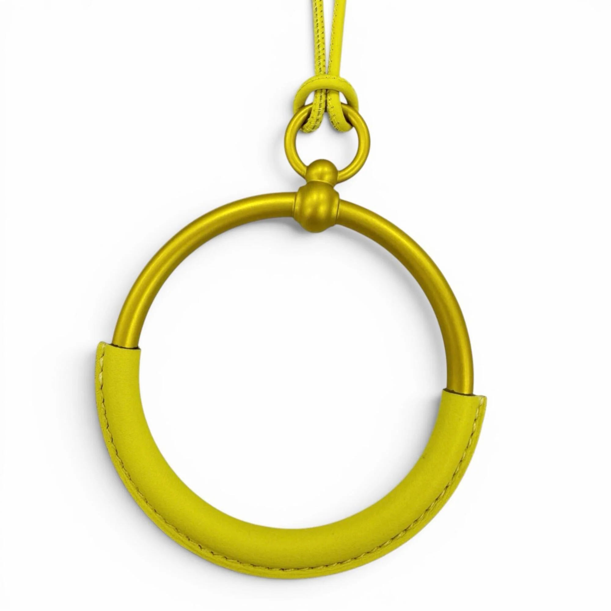 Pendant Necklace Yellow Leather - Image 5