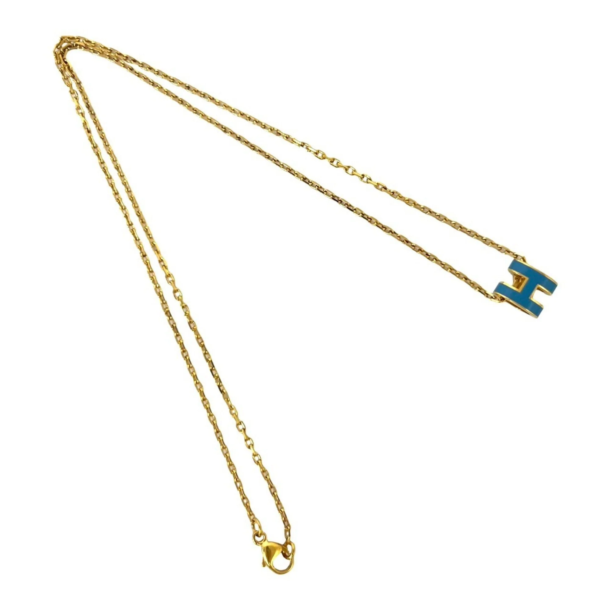 Pop H Pendant Necklace Gold-Tone Metal