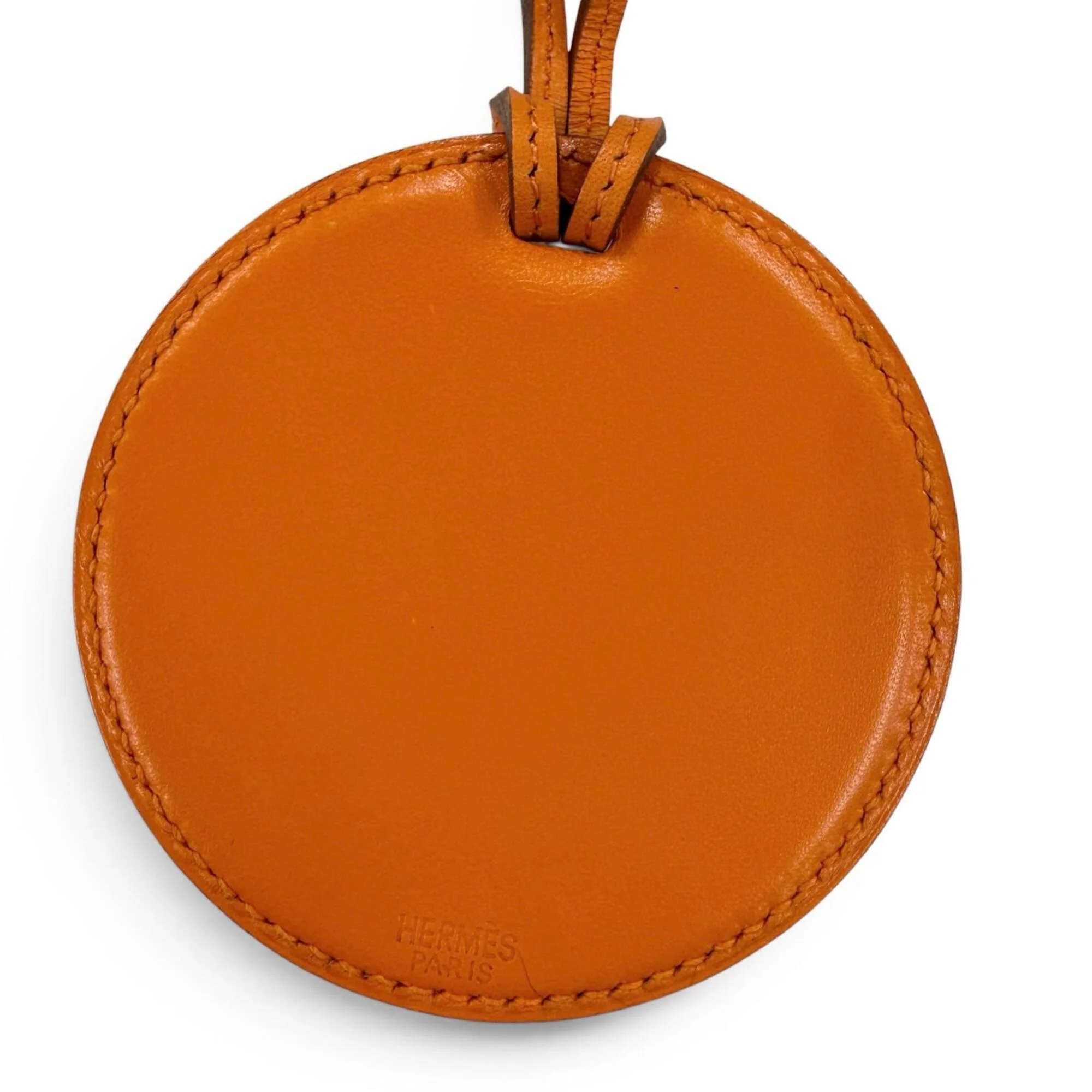 Vintage Pendant Necklace Leather Orange - Image 5