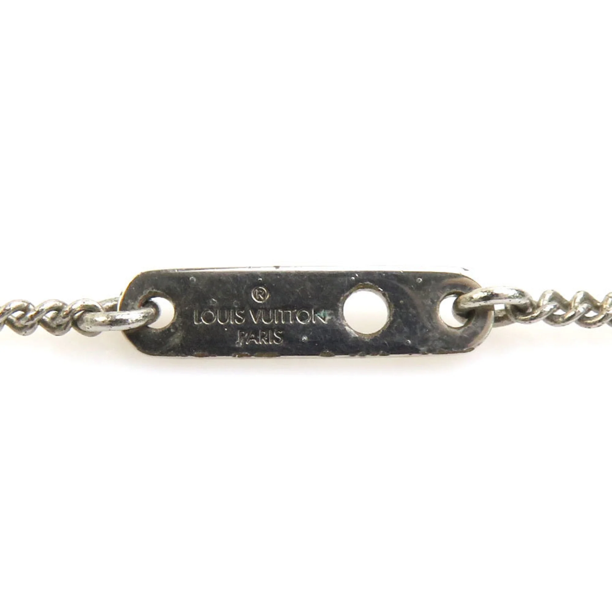 Collier Plaque Damier Pendant Necklace Metal Silver - Image 9
