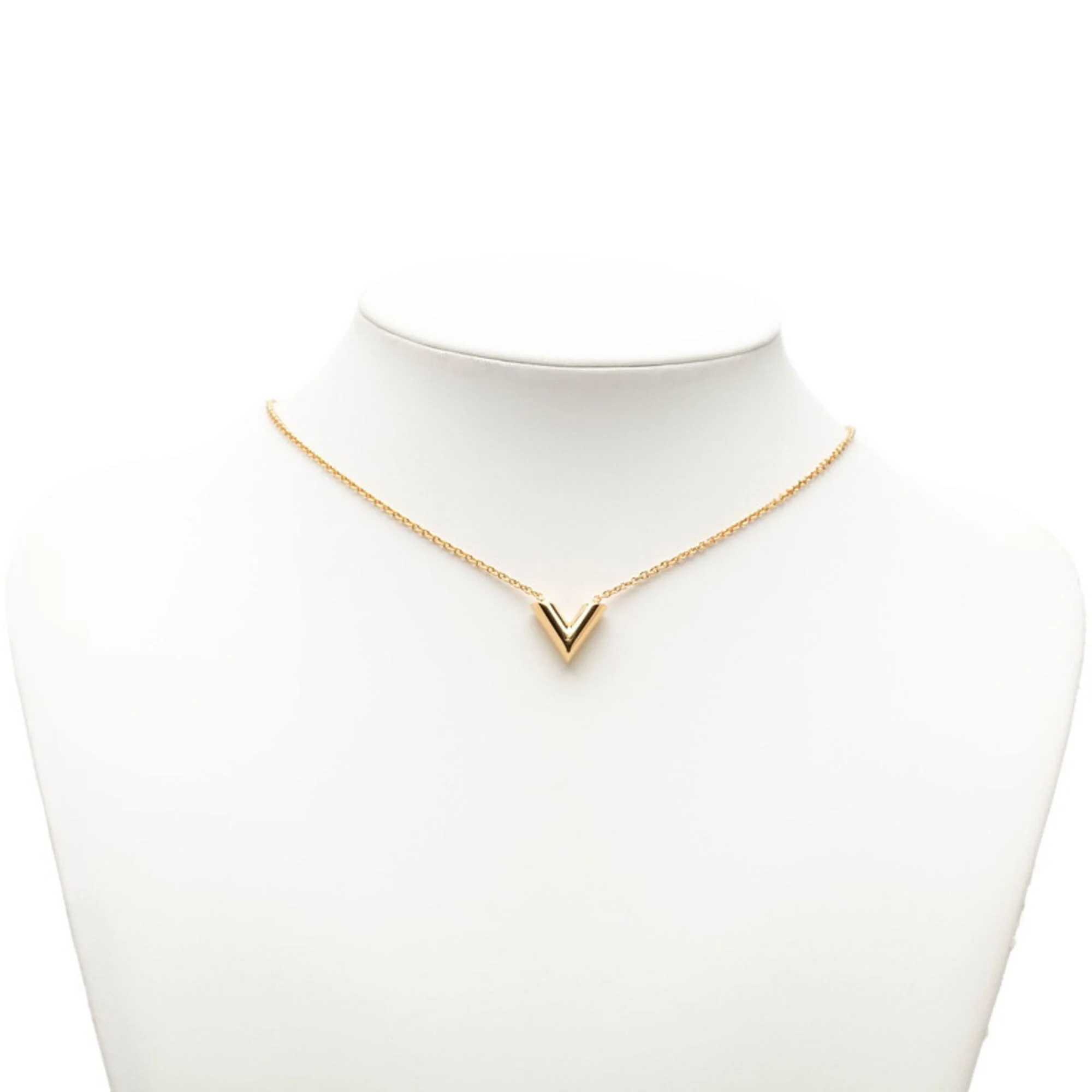 Essential V Chain Pendant Necklace Gold - Image 7