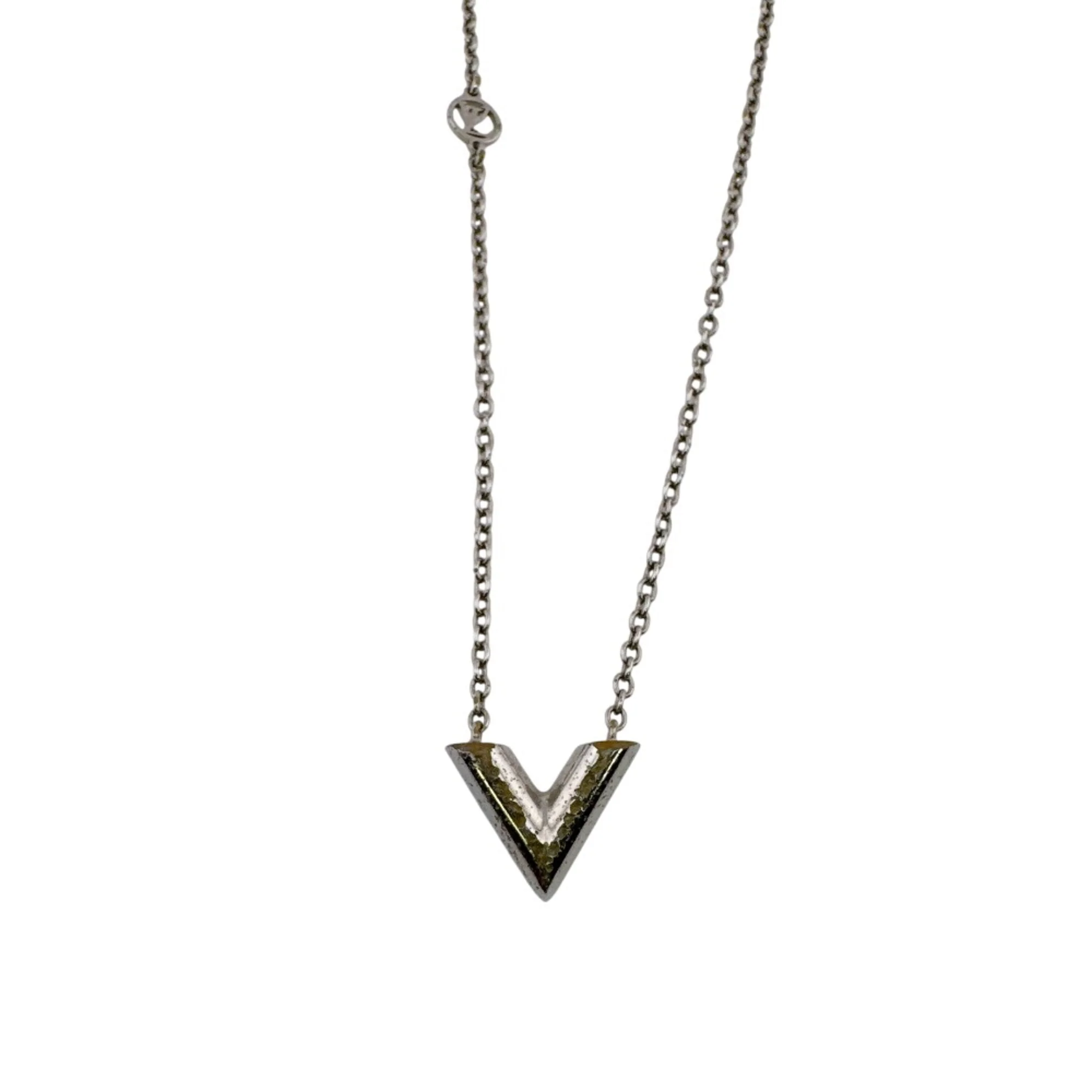 Essential V Necklace Brass Silver - Image 3