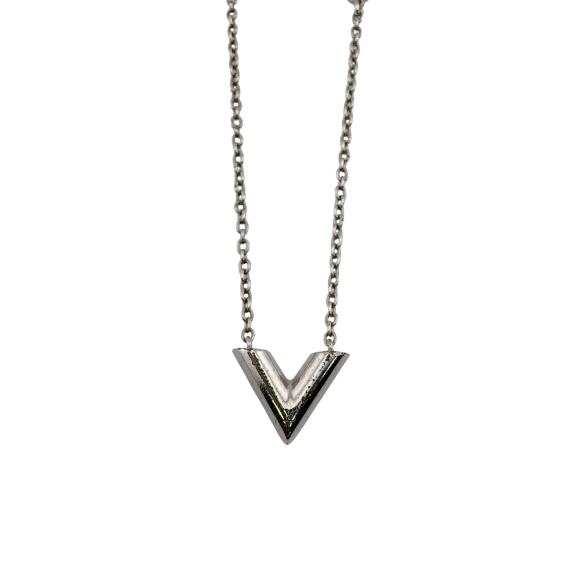 Essential V Necklace Brass Silver - Image 4