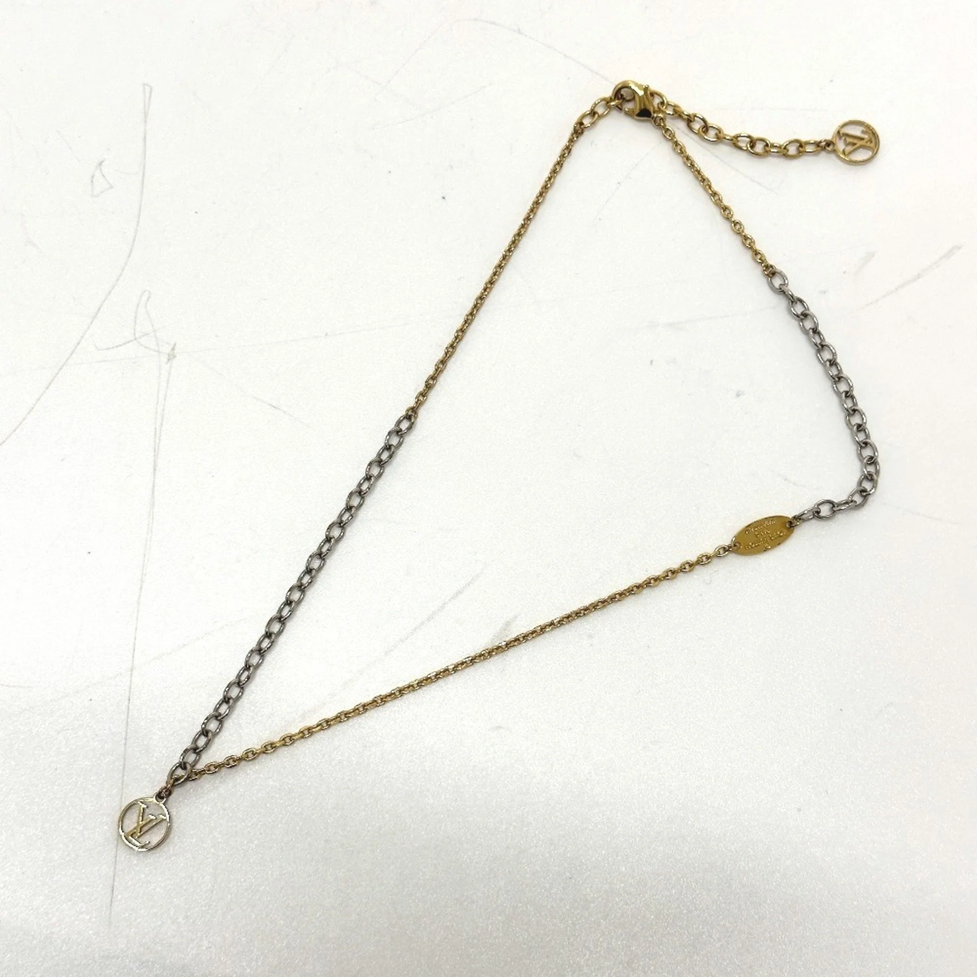 Logomania Pendant Necklace Metal Bicolor Gold and Silver - Image 2