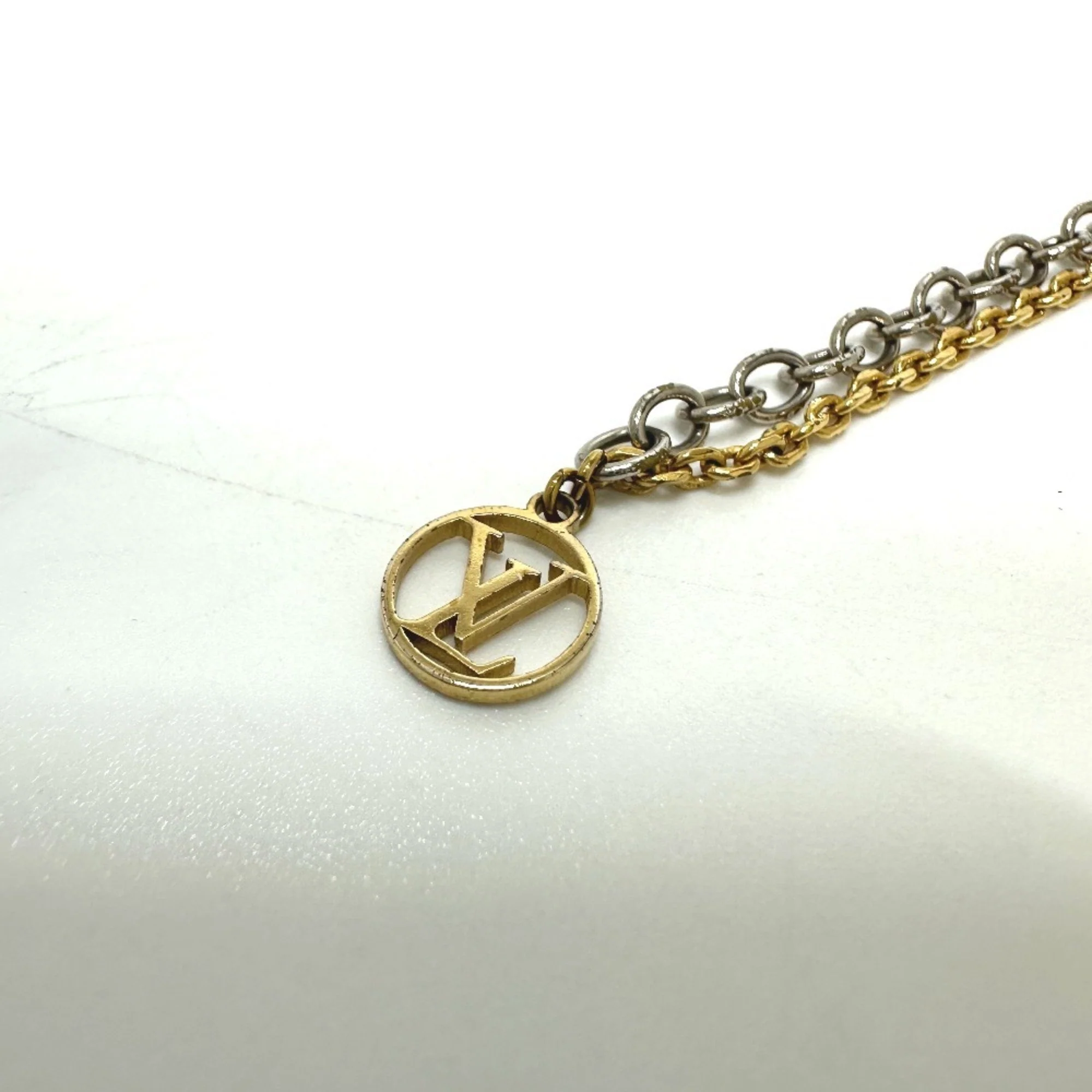 Logomania Pendant Necklace Metal Bicolor Gold and Silver - Image 3