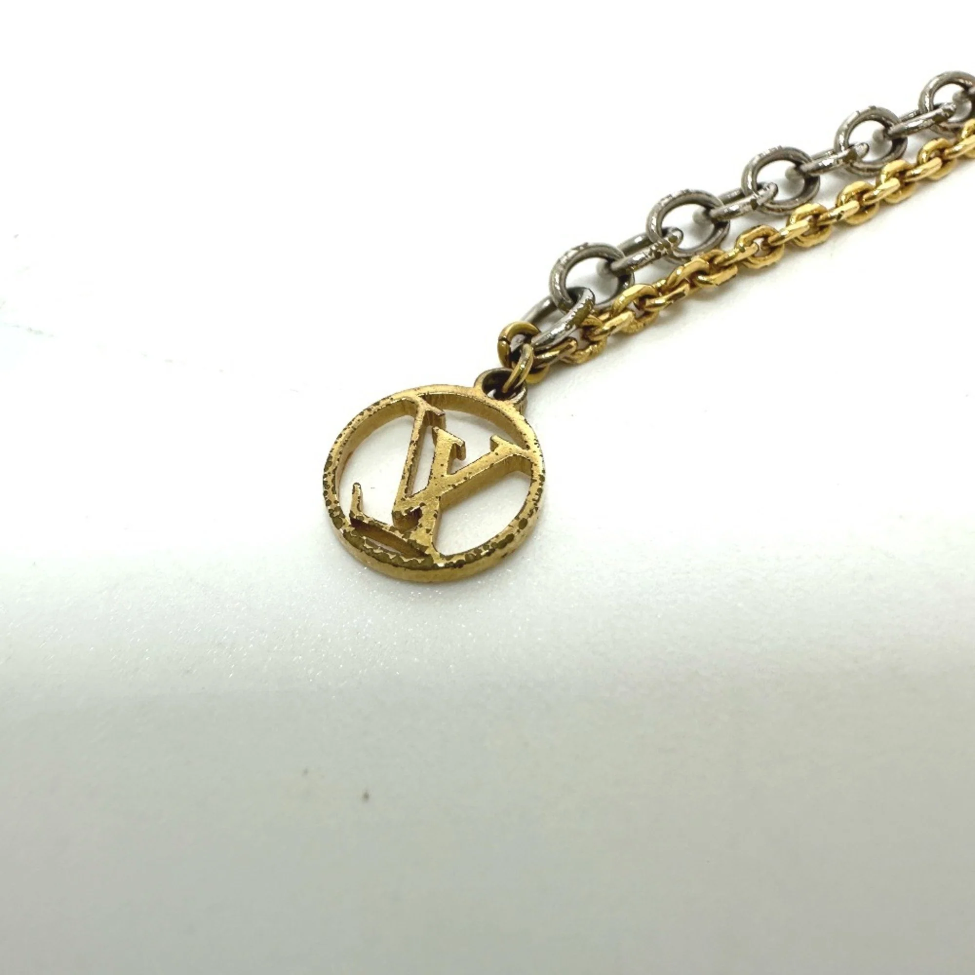 Logomania Pendant Necklace Metal Bicolor Gold and Silver - Image 4