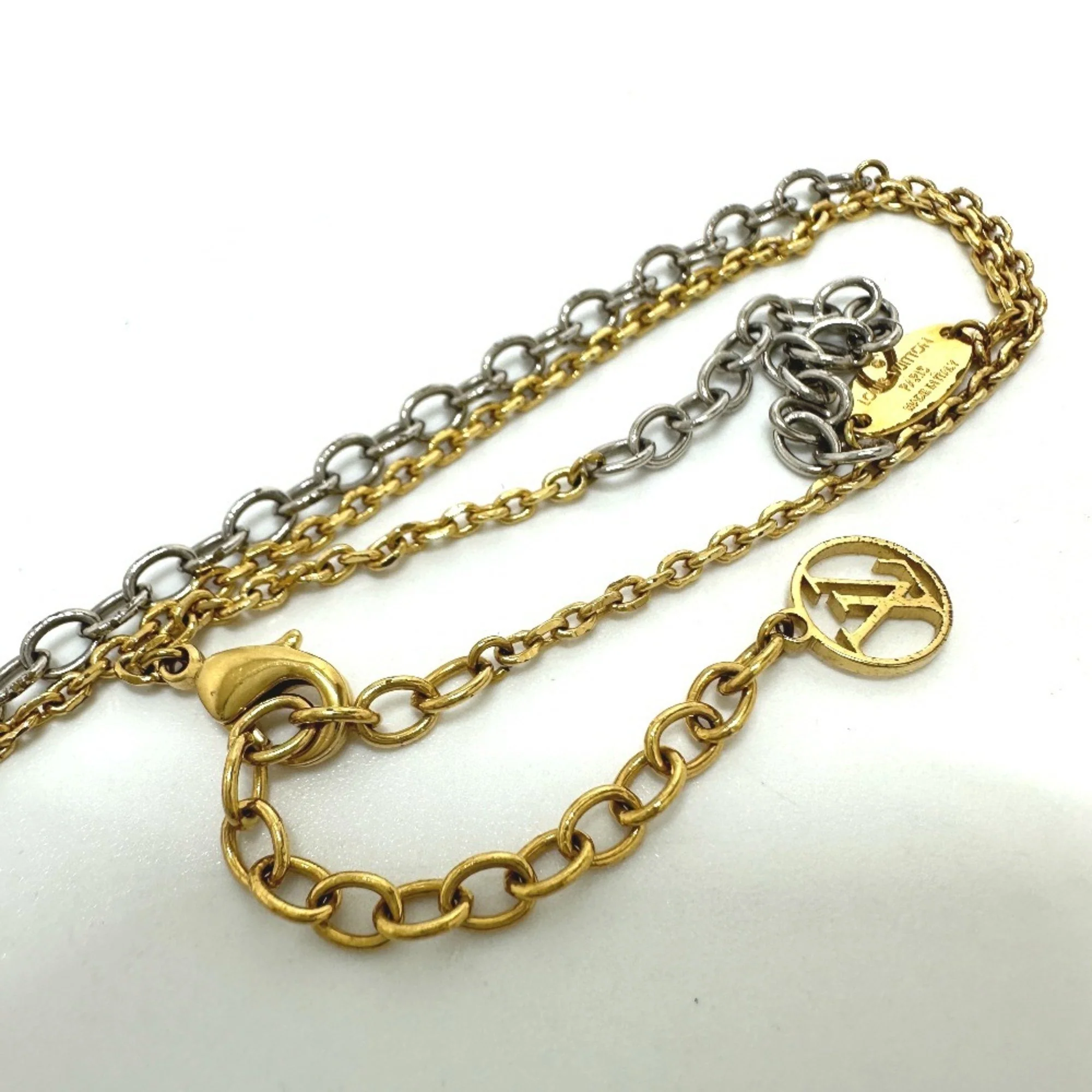 Logomania Pendant Necklace Metal Bicolor Gold and Silver - Image 5
