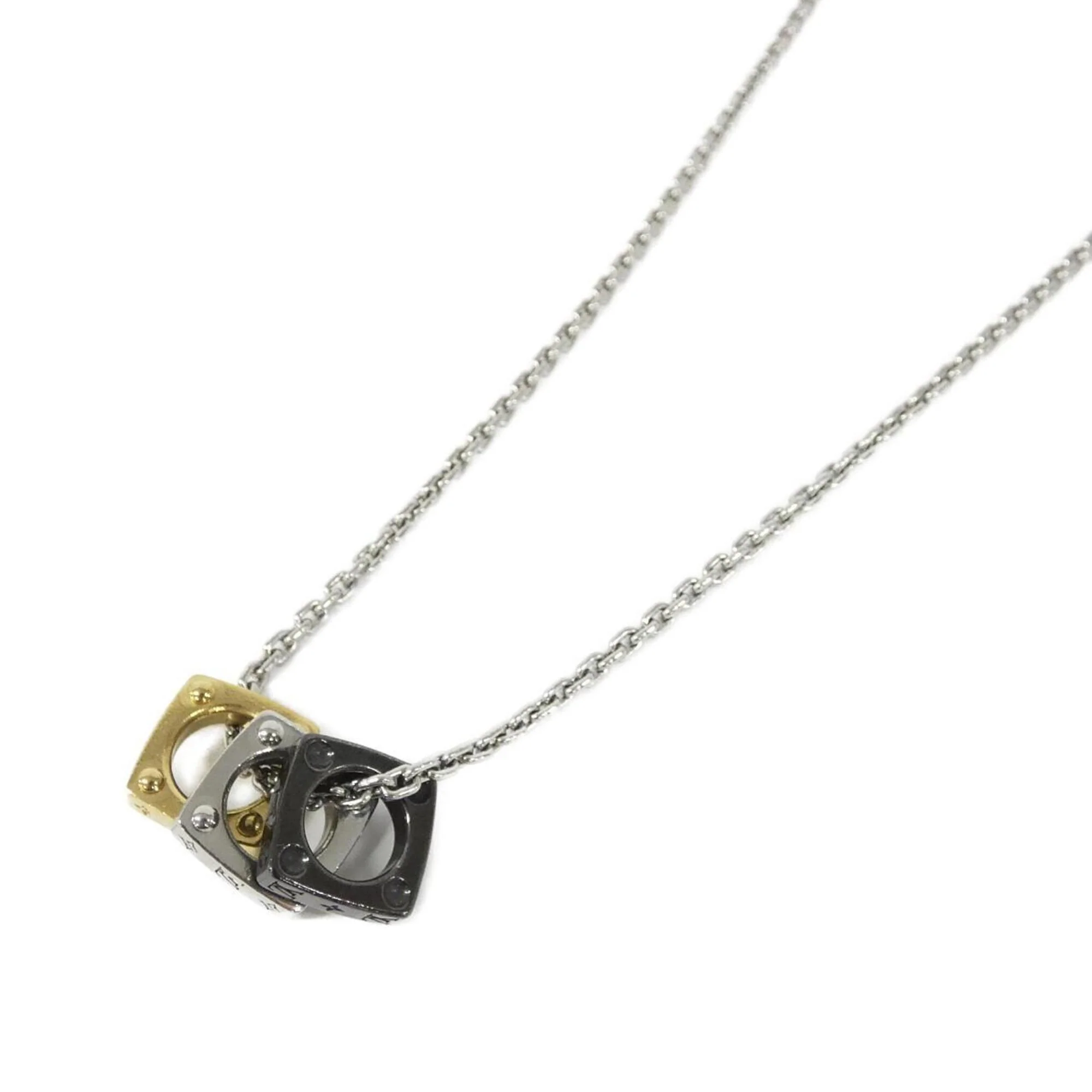 Monogram Bold Pendant Necklace Gold and Silver