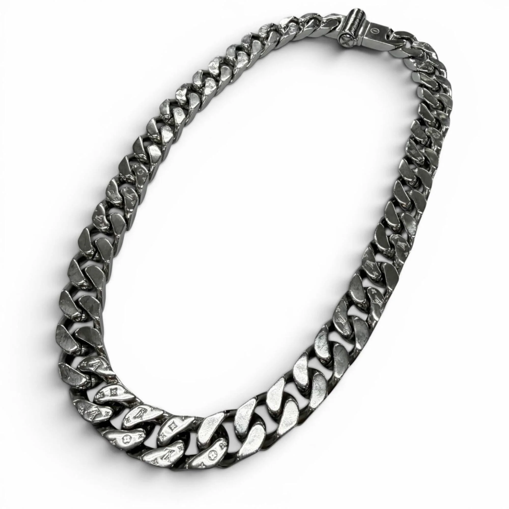 Monogram Pendant Necklace Silver - Image 4