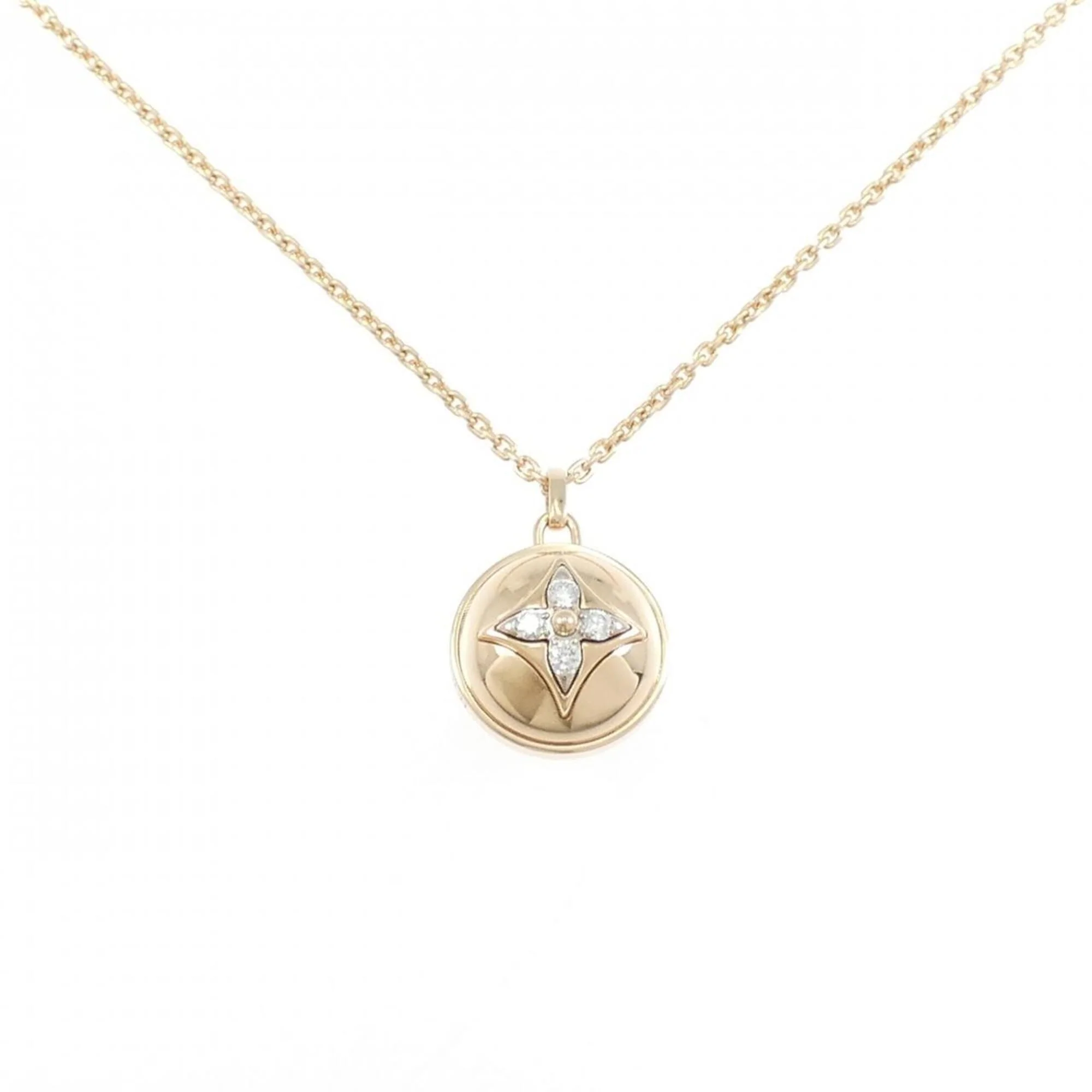 Pendant Necklace 18K Rose Gold and 18K White Gold with Diamond Mini