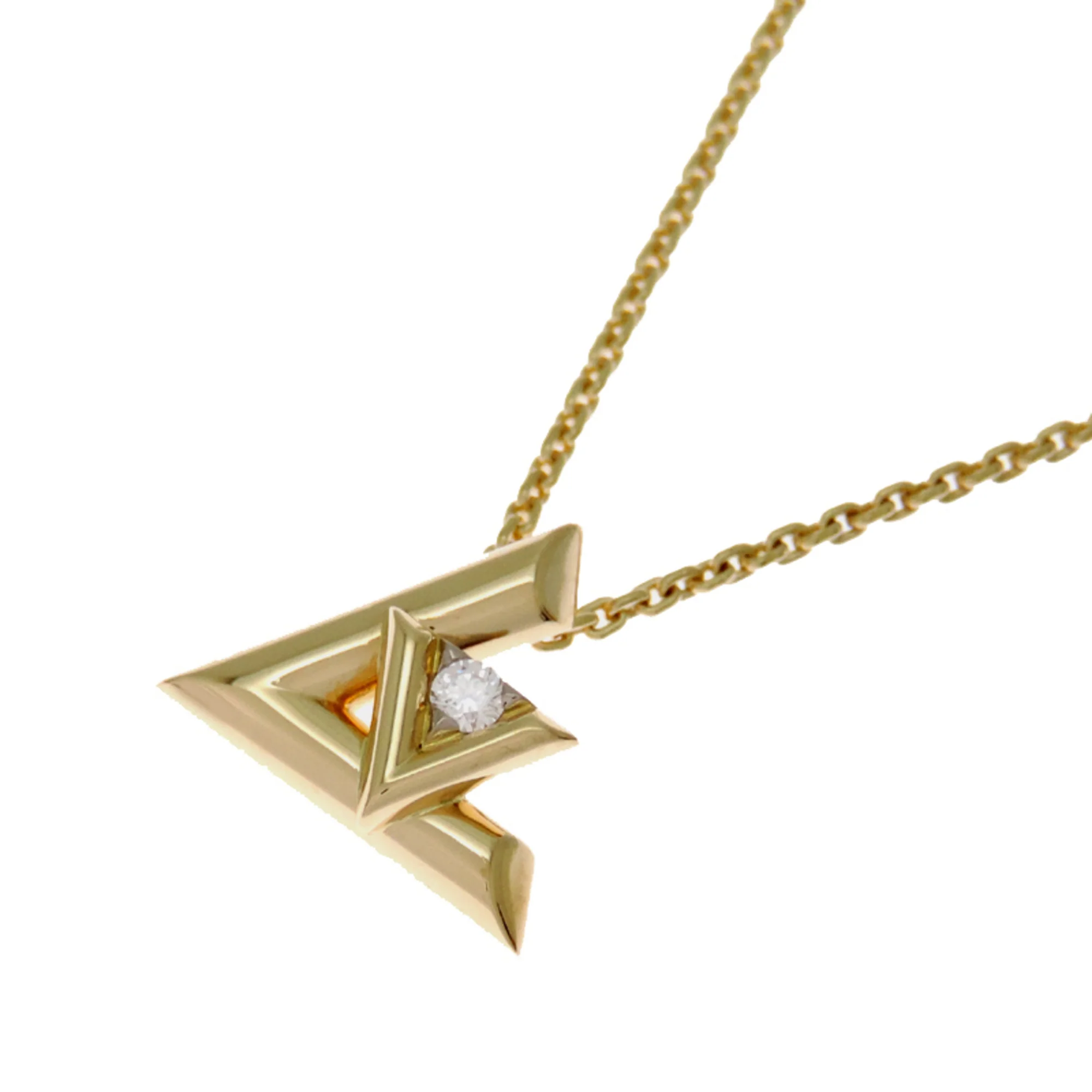 Pendant Necklace 18K Yellow Gold Mini with Diamond - Image 2