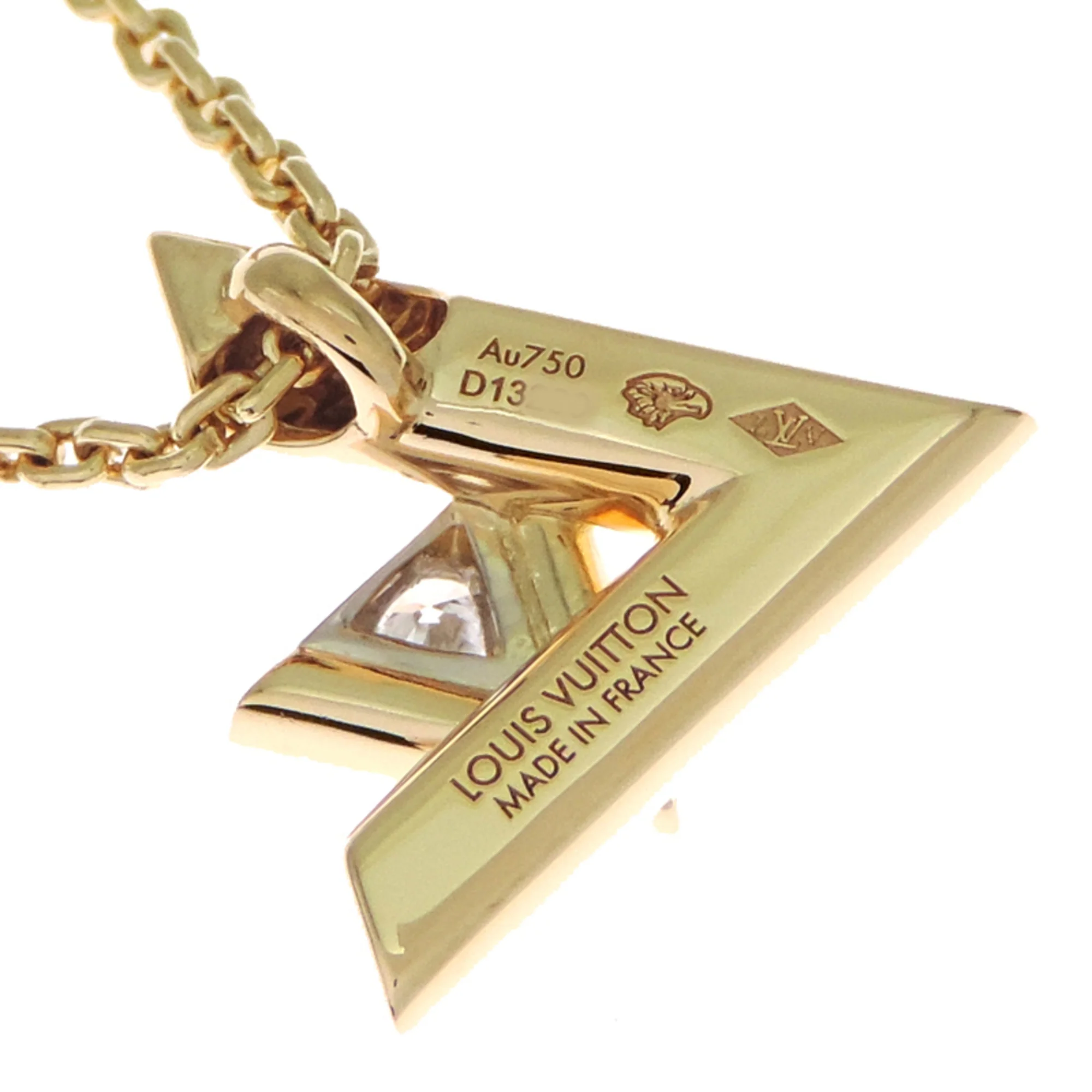 Pendant Necklace 18K Yellow Gold Mini with Diamond - Image 4