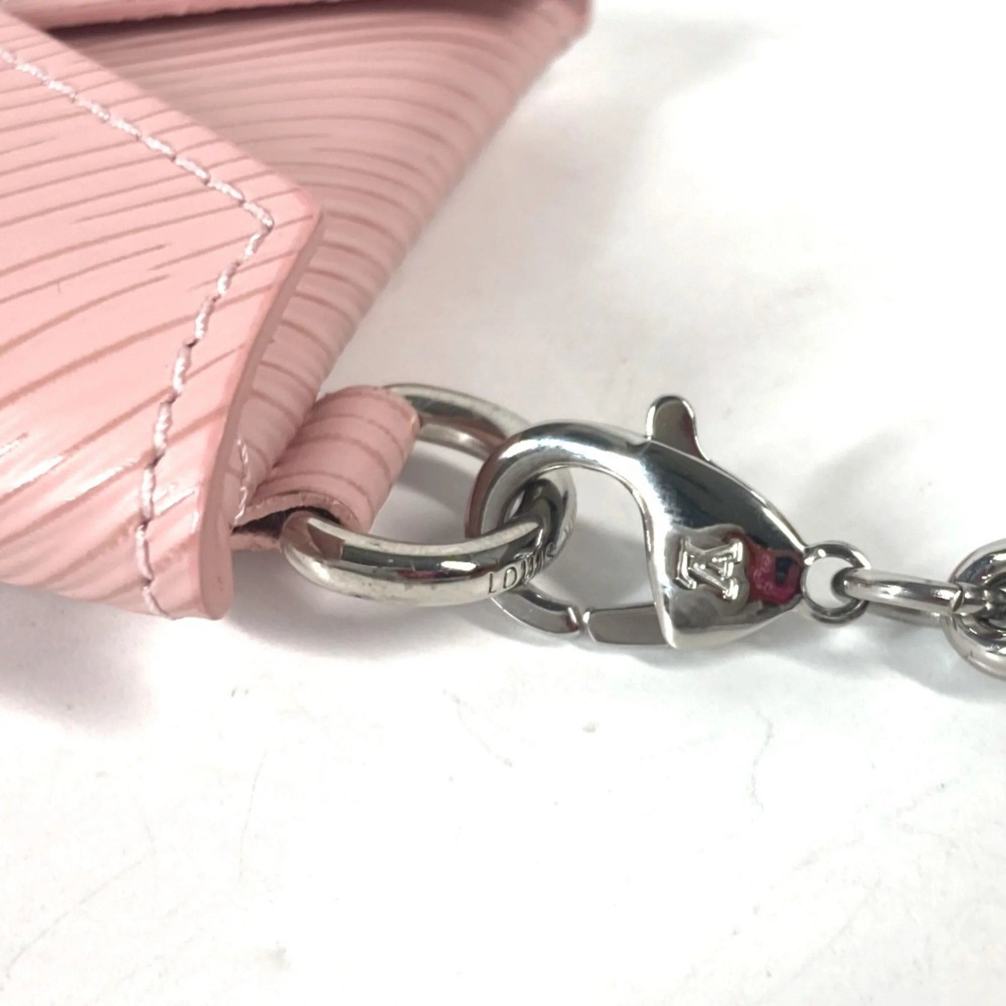 Pendant Necklace Epi Leather Pink - Image 5