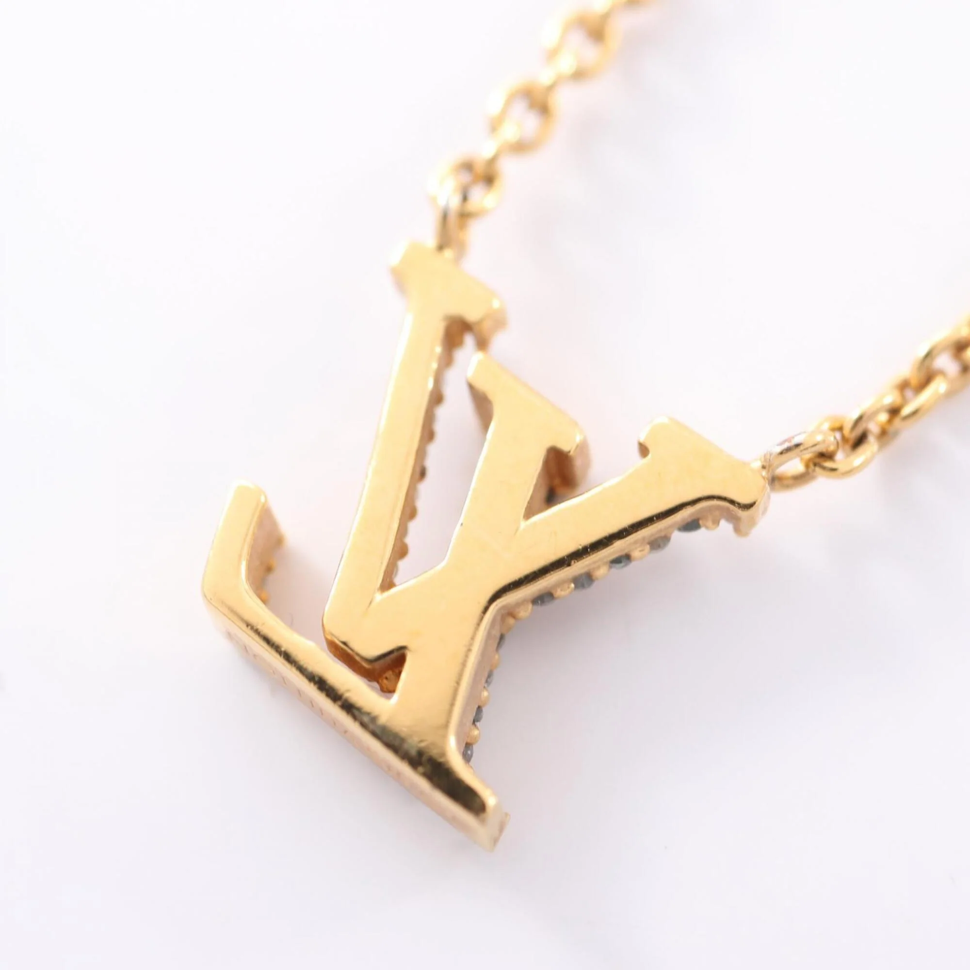 Pendant Necklace Gold and Rhinestone - Image 2