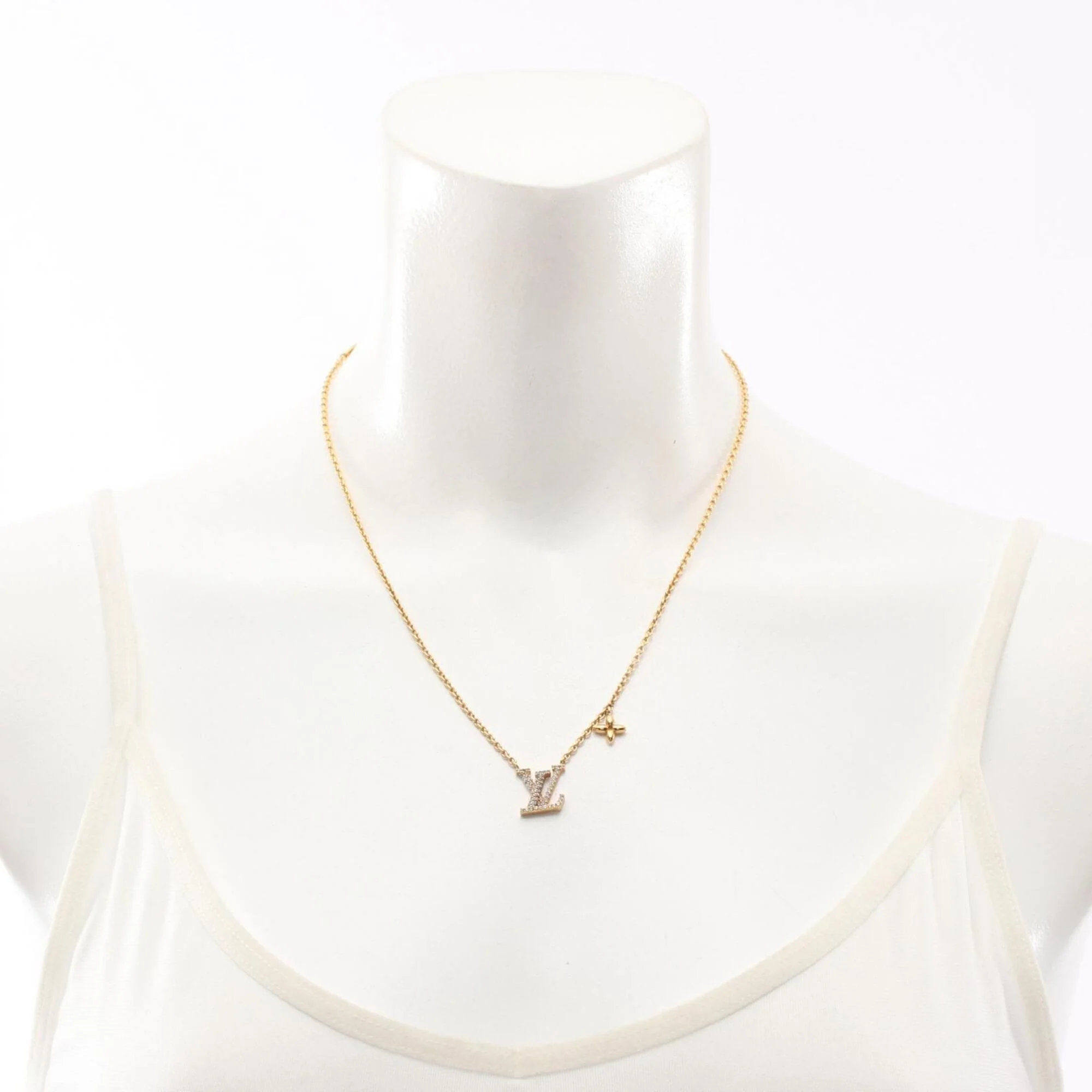 Pendant Necklace Gold and Rhinestone - Image 6
