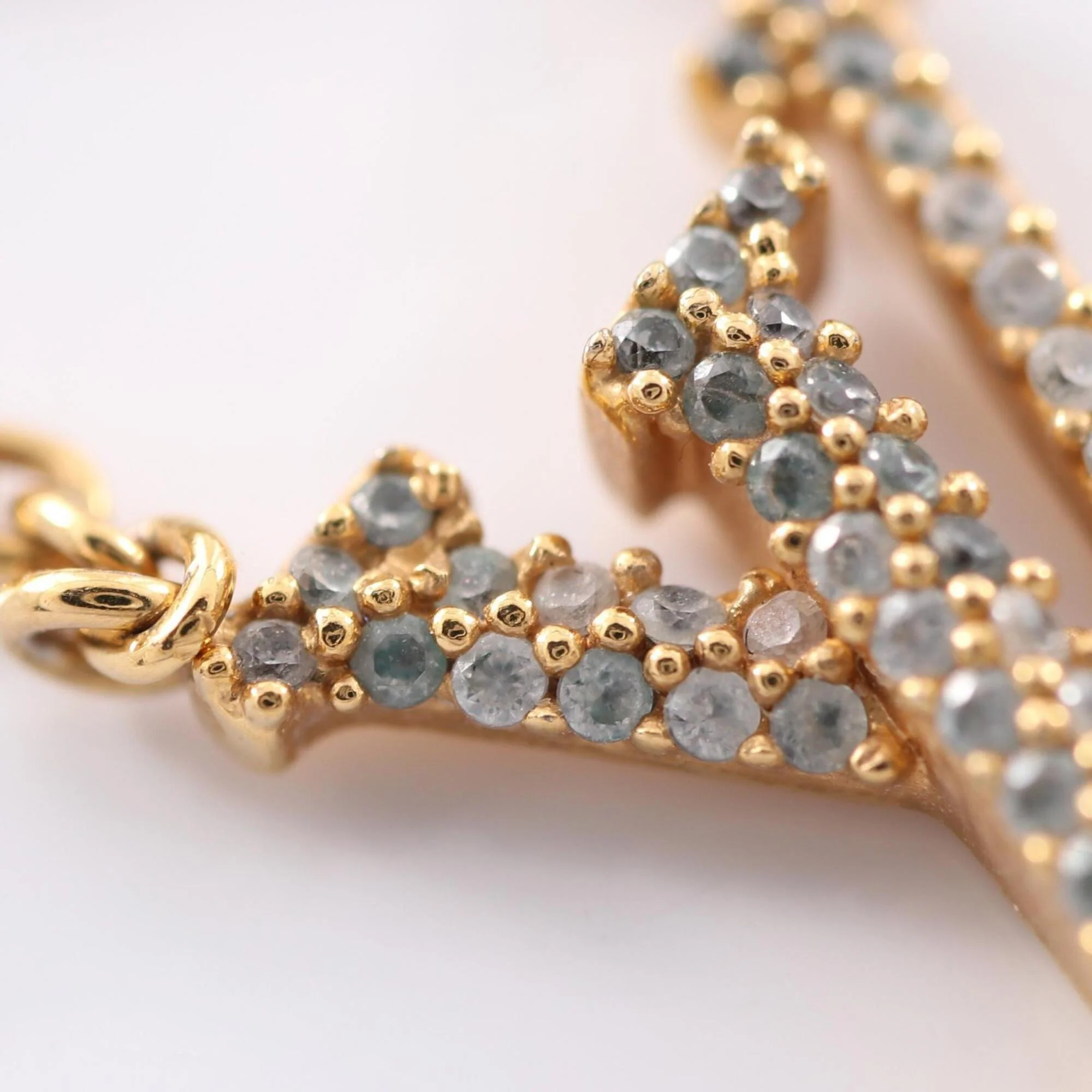 Pendant Necklace Gold and Rhinestone - Image 7