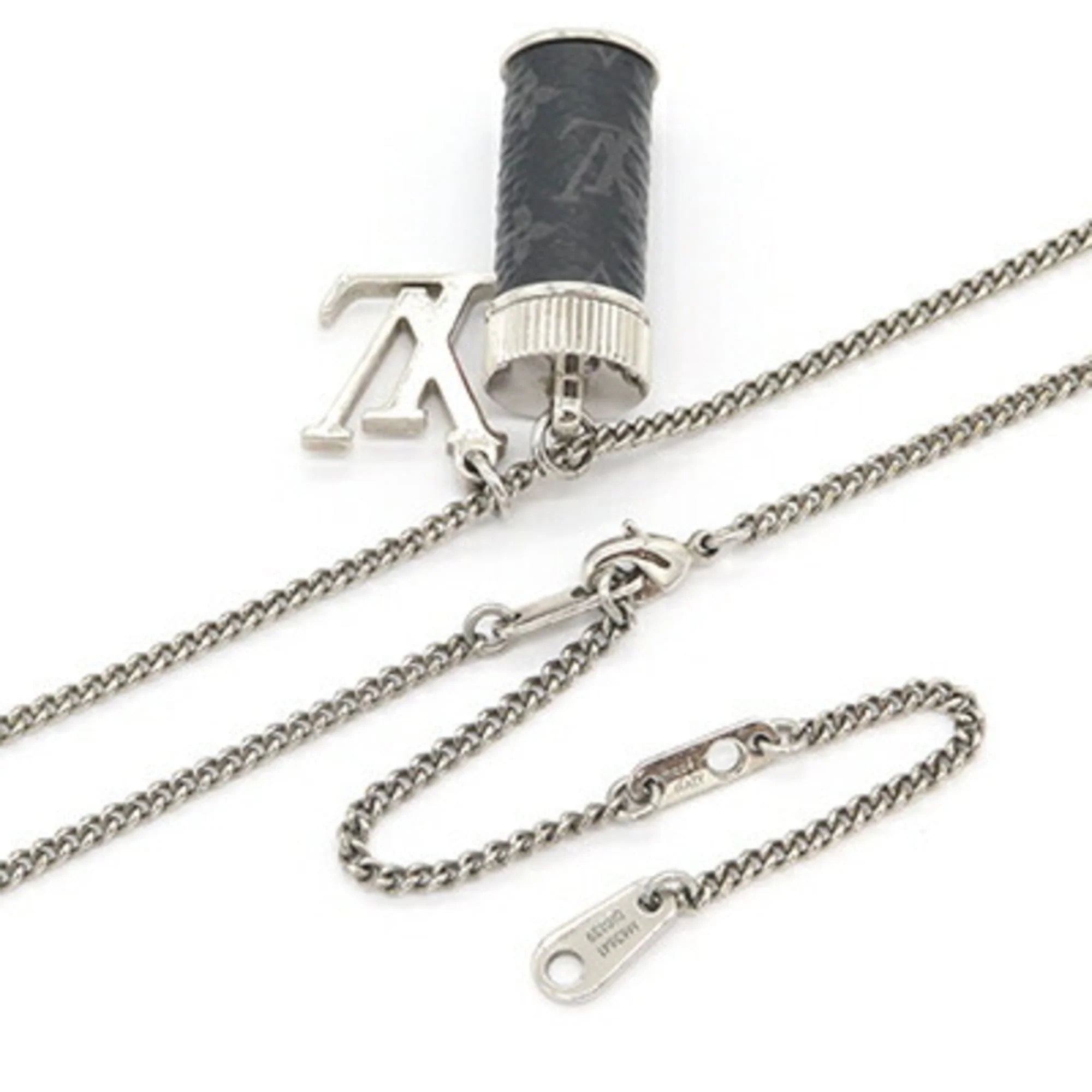 Pendant Necklace Leather and Metal - Image 3