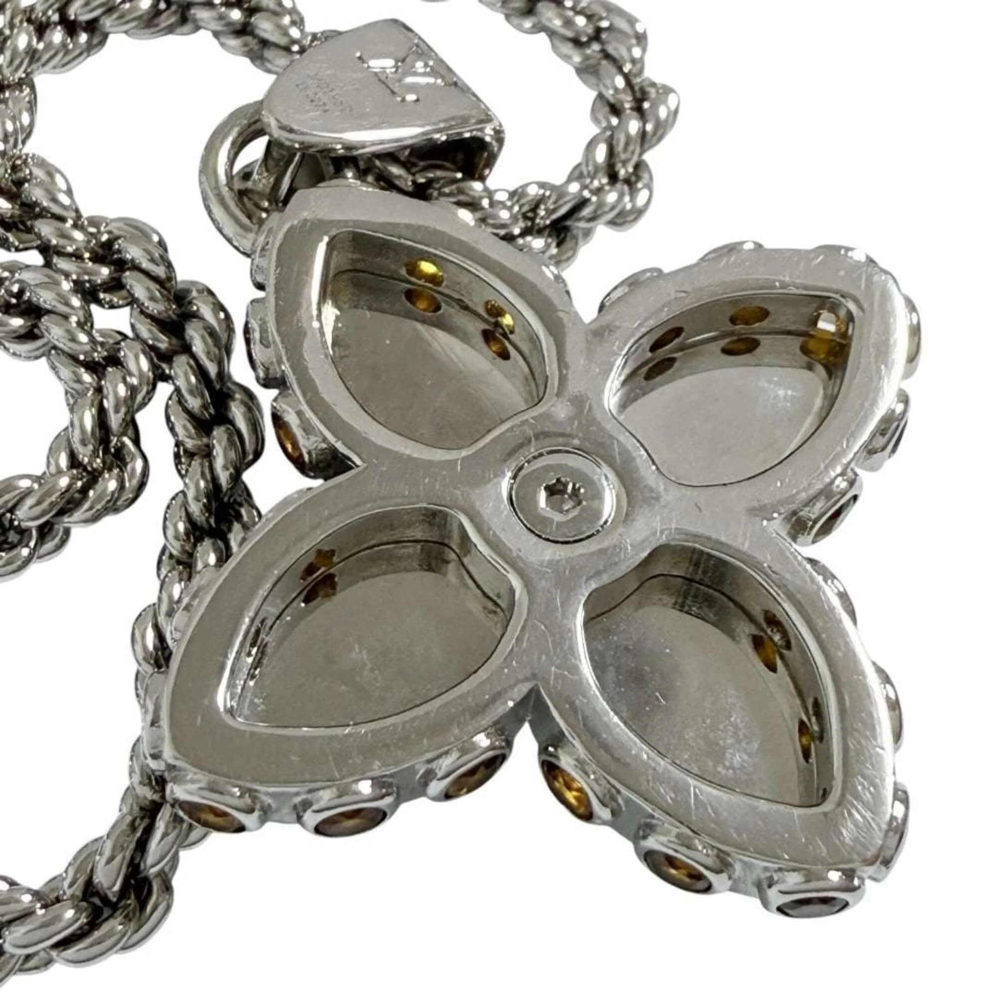 Pendant Necklace Metal and Rhinestone - Image 4