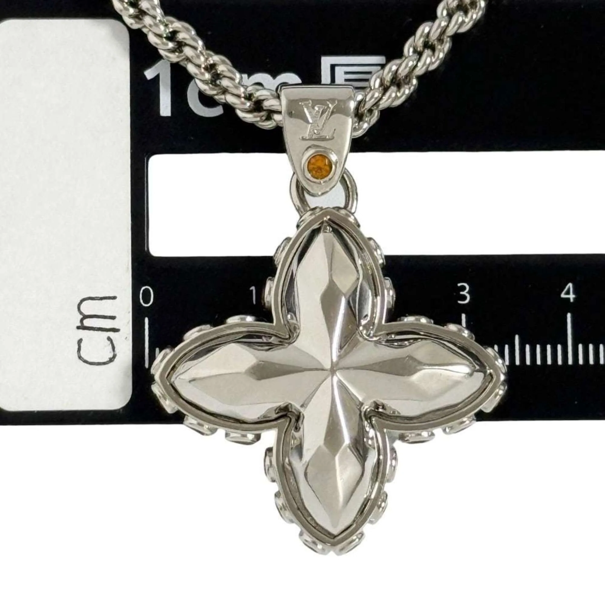 Pendant Necklace Metal and Rhinestone - Image 8