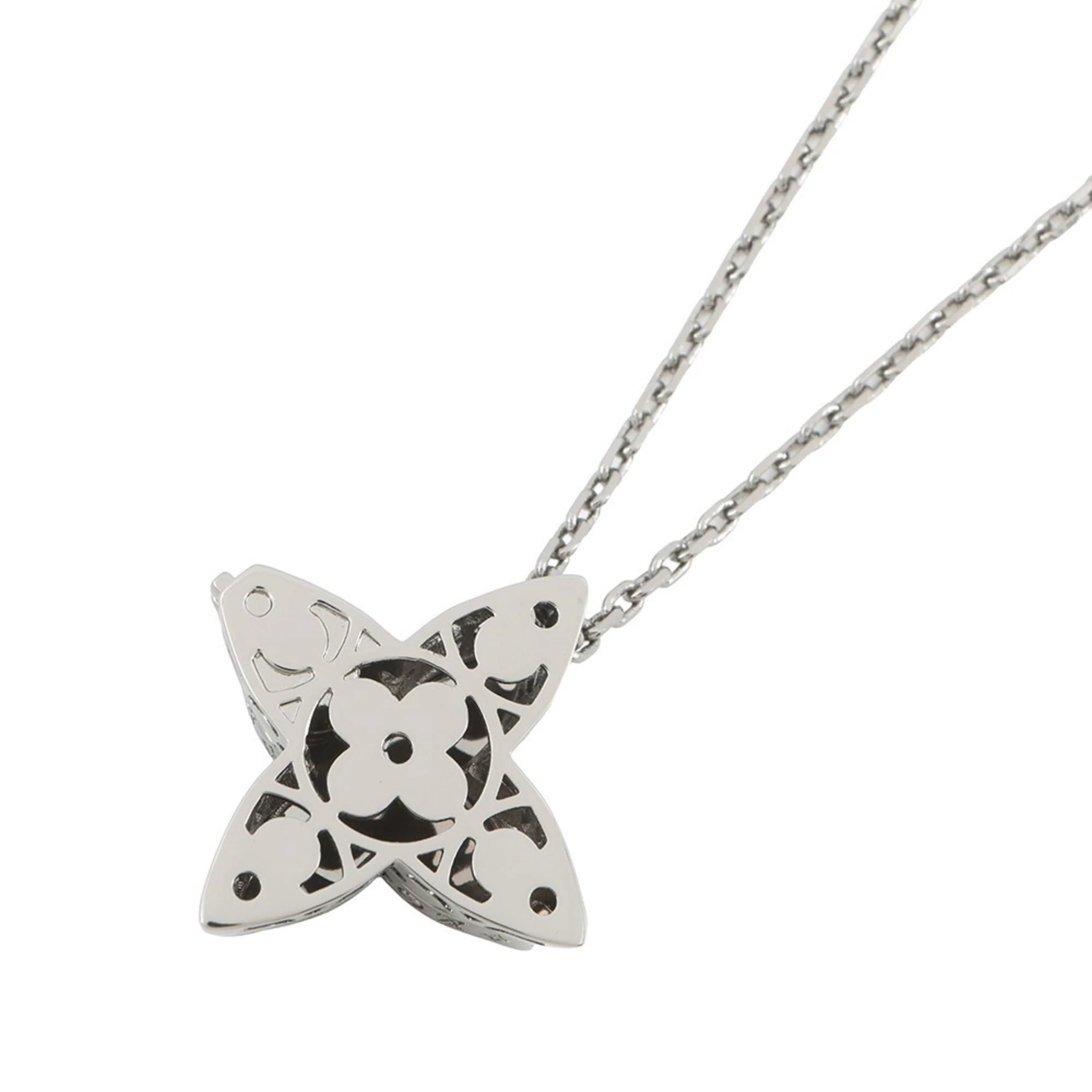 Pendant Necklace Metal Blue Gunmetal White - Image 3