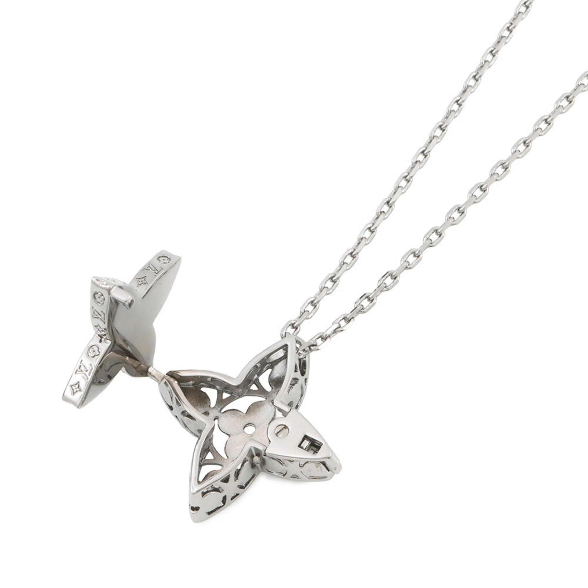 Pendant Necklace Metal Blue Gunmetal White - Image 5