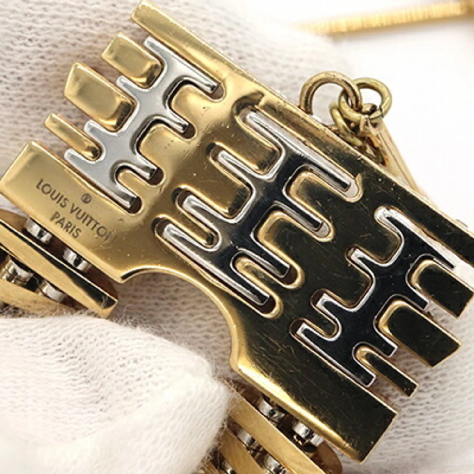 Pendant Necklace Metal Gold Long Strass - Image 6