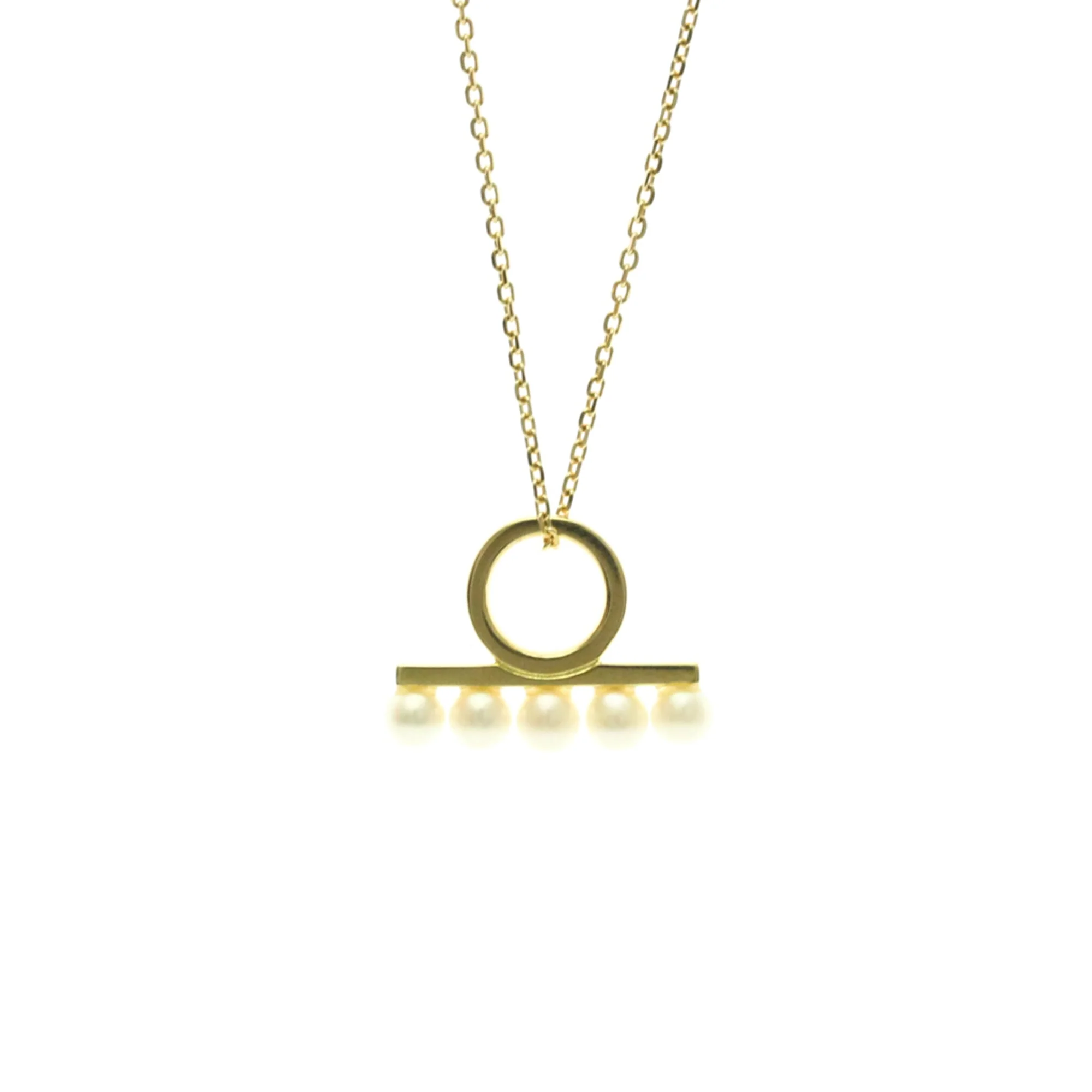 Balance Petite Pendant Necklace 18K Yellow Gold with Pearl