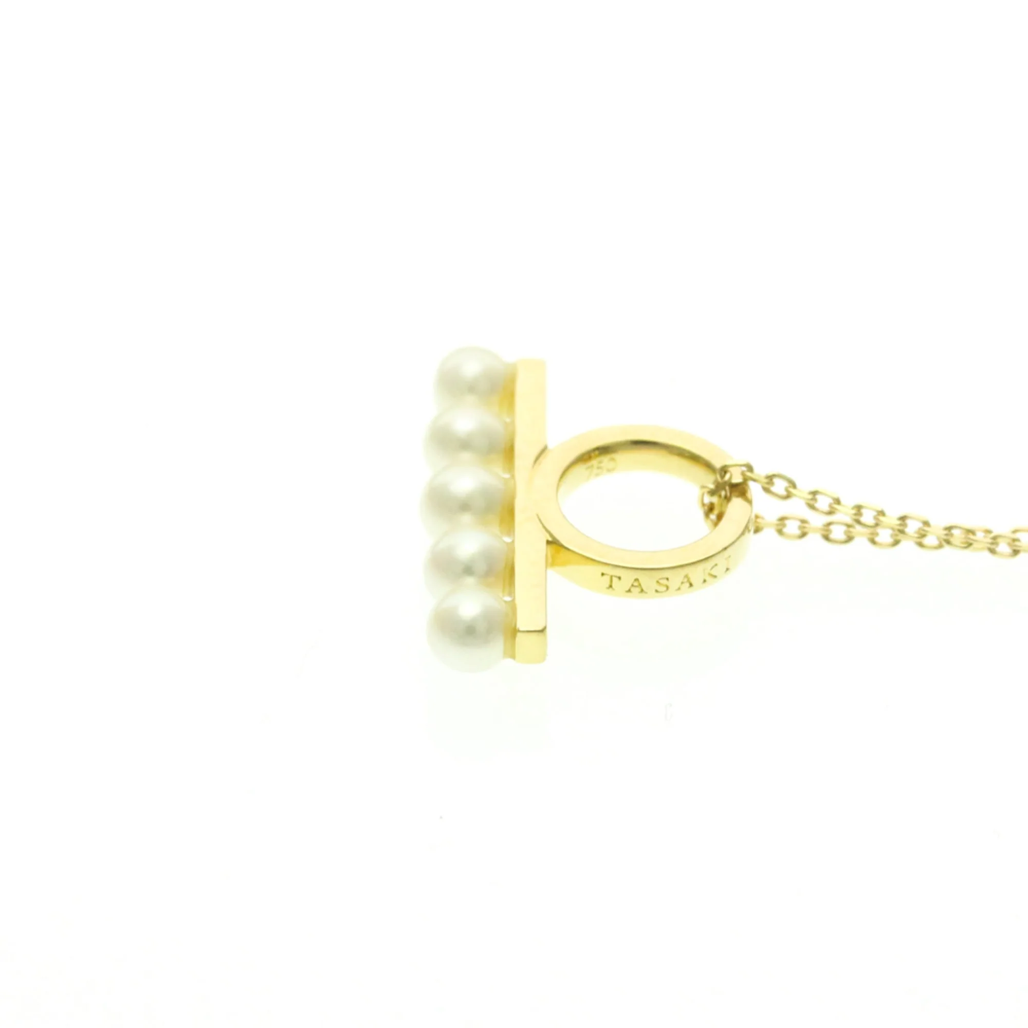 Balance Petite Pendant Necklace 18K Yellow Gold with Pearl - Image 2