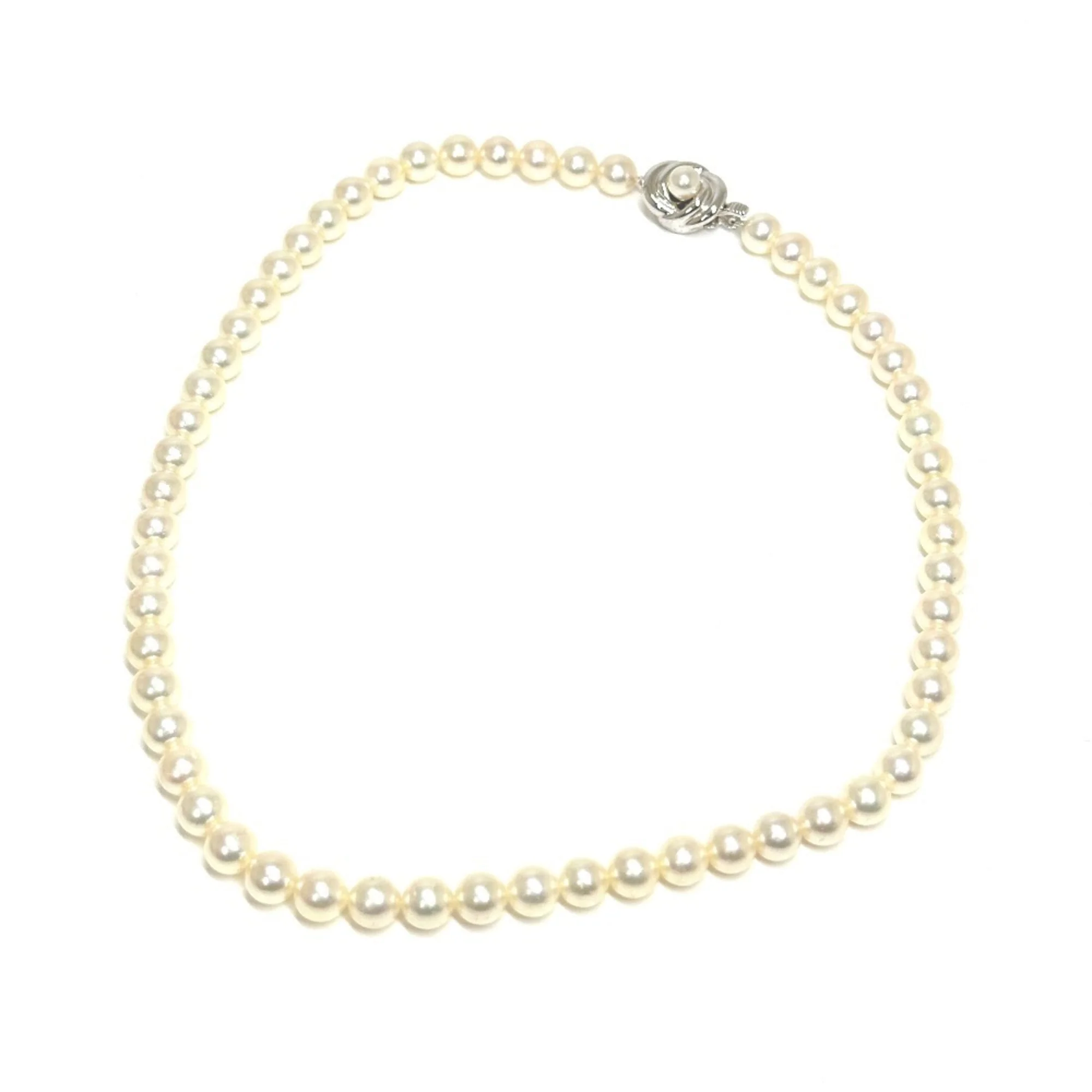 Pendant Necklace With White Pearl 7.0mm 40cm