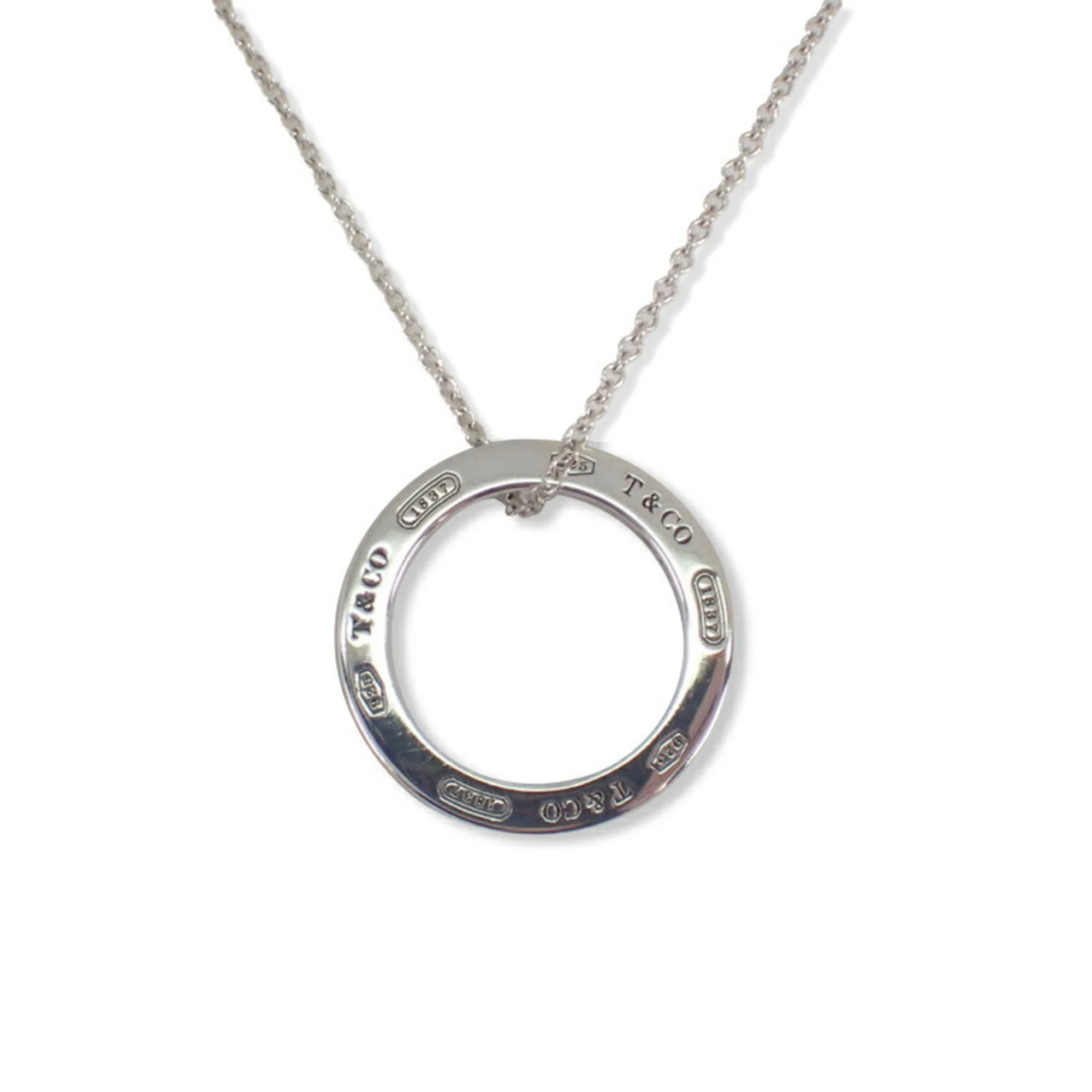 1837 Circle Pendant Necklace Metal and Sterling Silver - Image 2