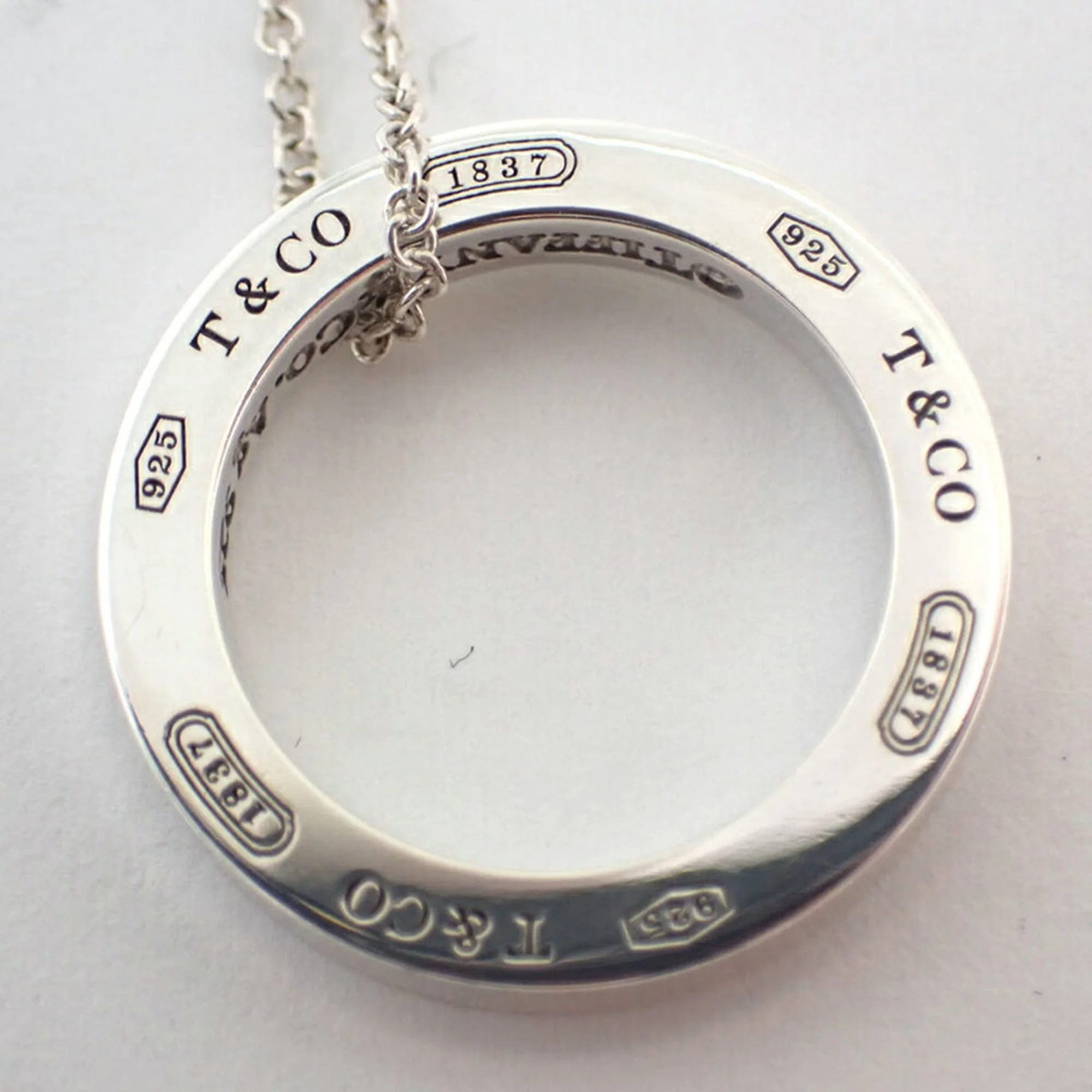 1837 Circle Pendant Necklace Metal and Sterling Silver - Image 8