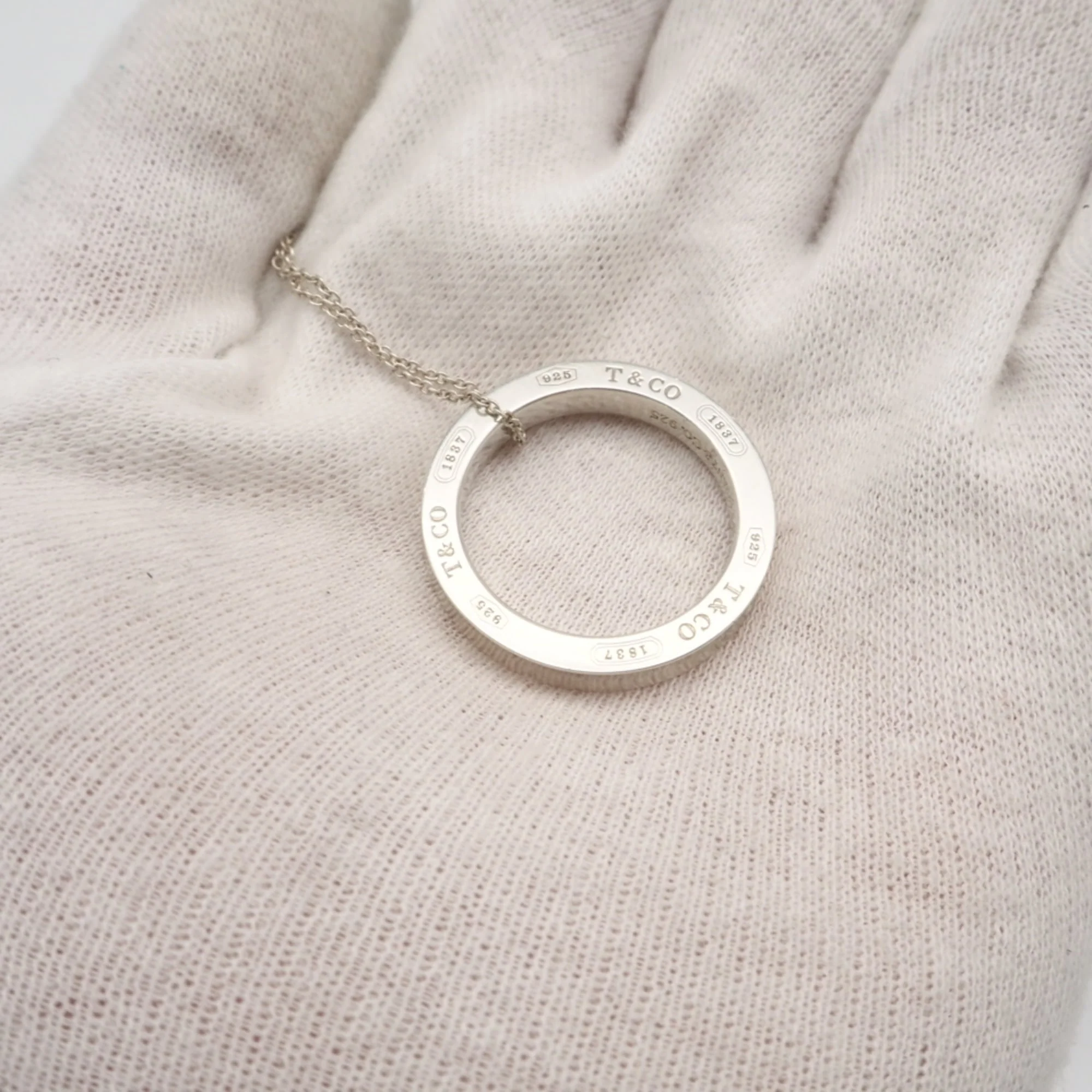 1837 Circle Pendant Necklace Sterling Silver - Image 2
