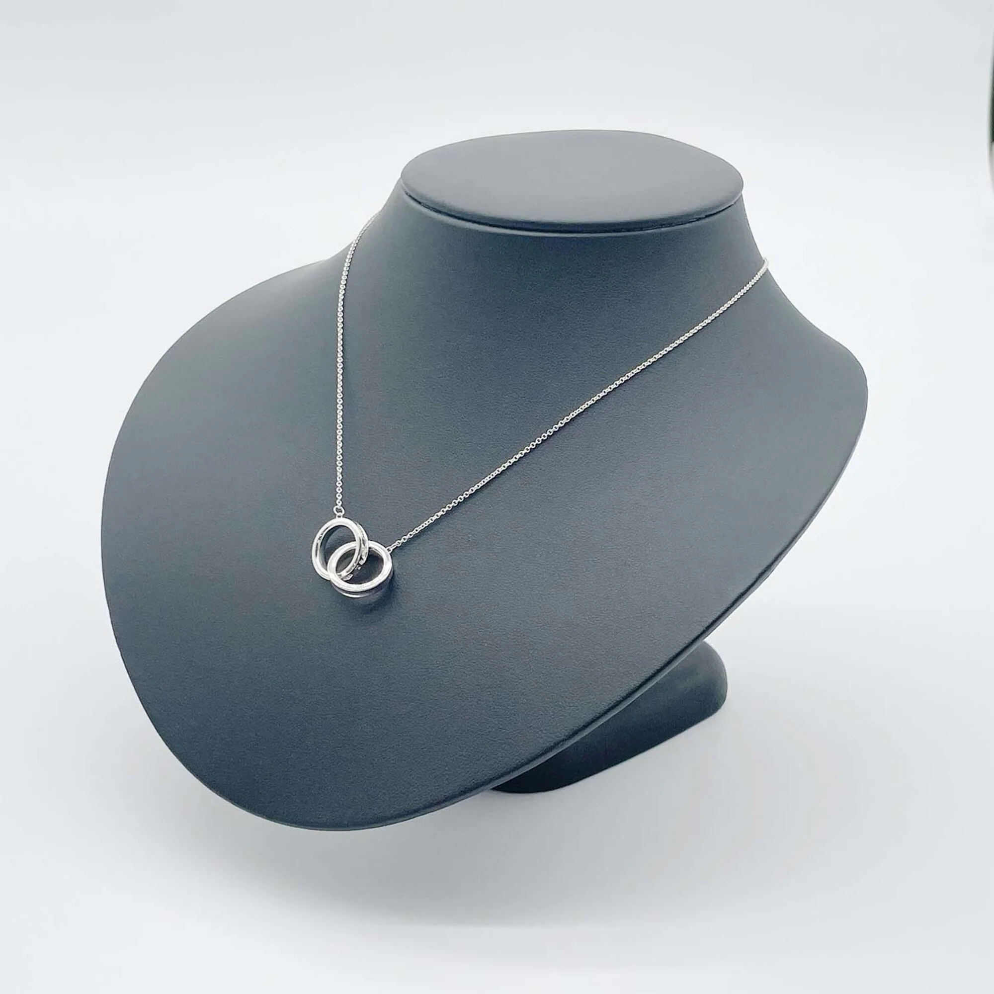 1837 Interlocking Circle Pendant Necklace Sterling Silver Small - Image 8