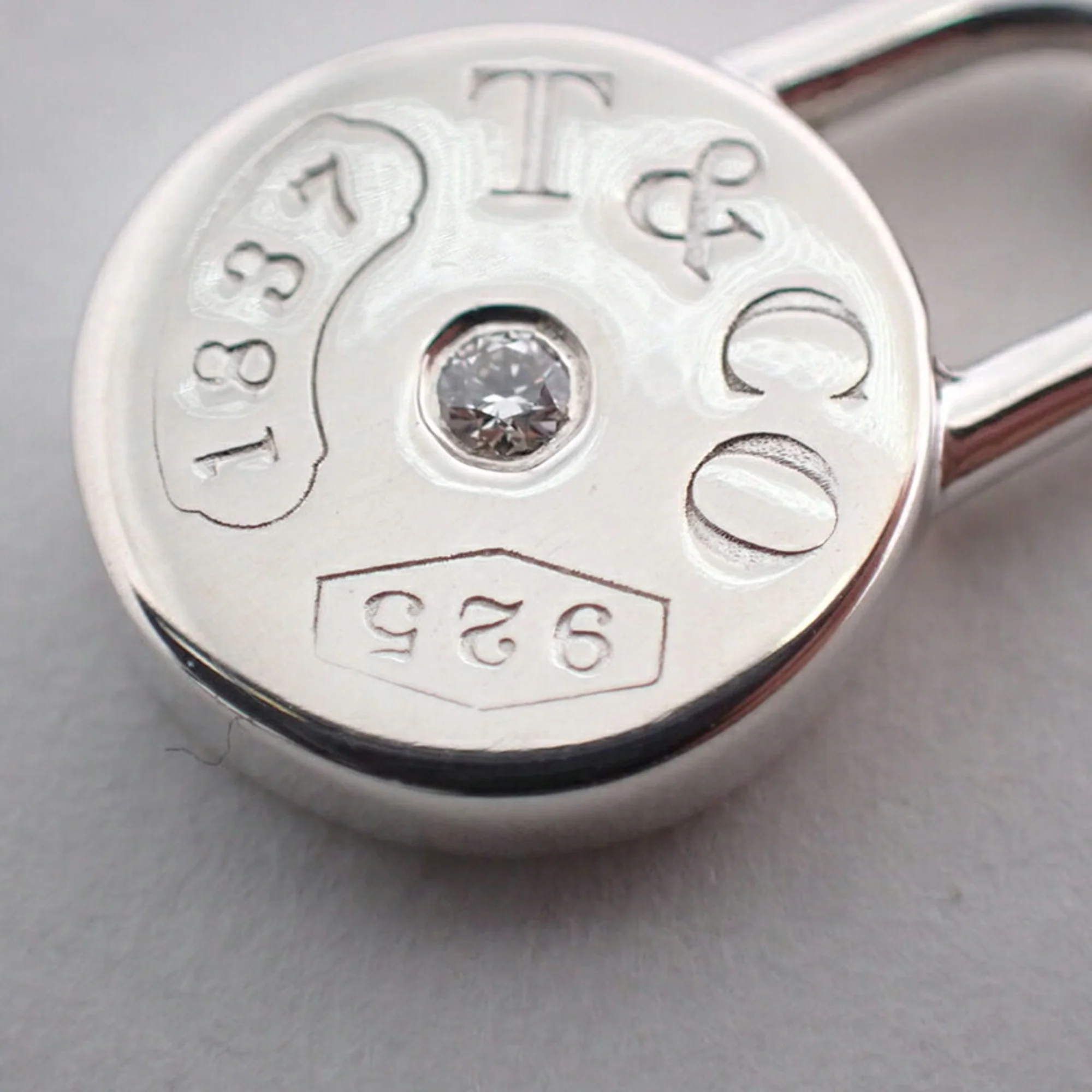 1837 Round Pendant Necklace Sterling Silver with Diamond - Image 8