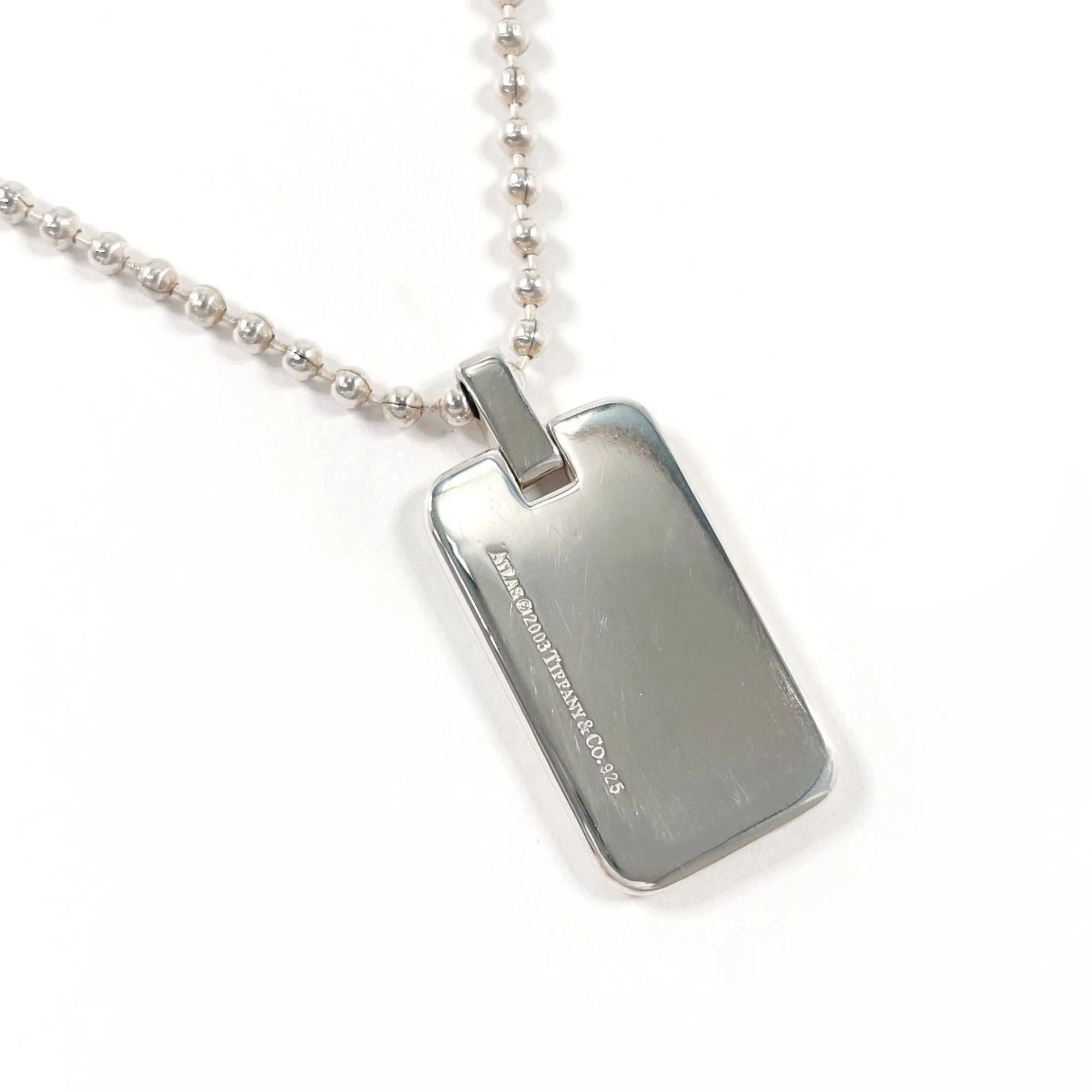 Atlas Dog Tag Pendant Necklace Sterling Silver - Image 2