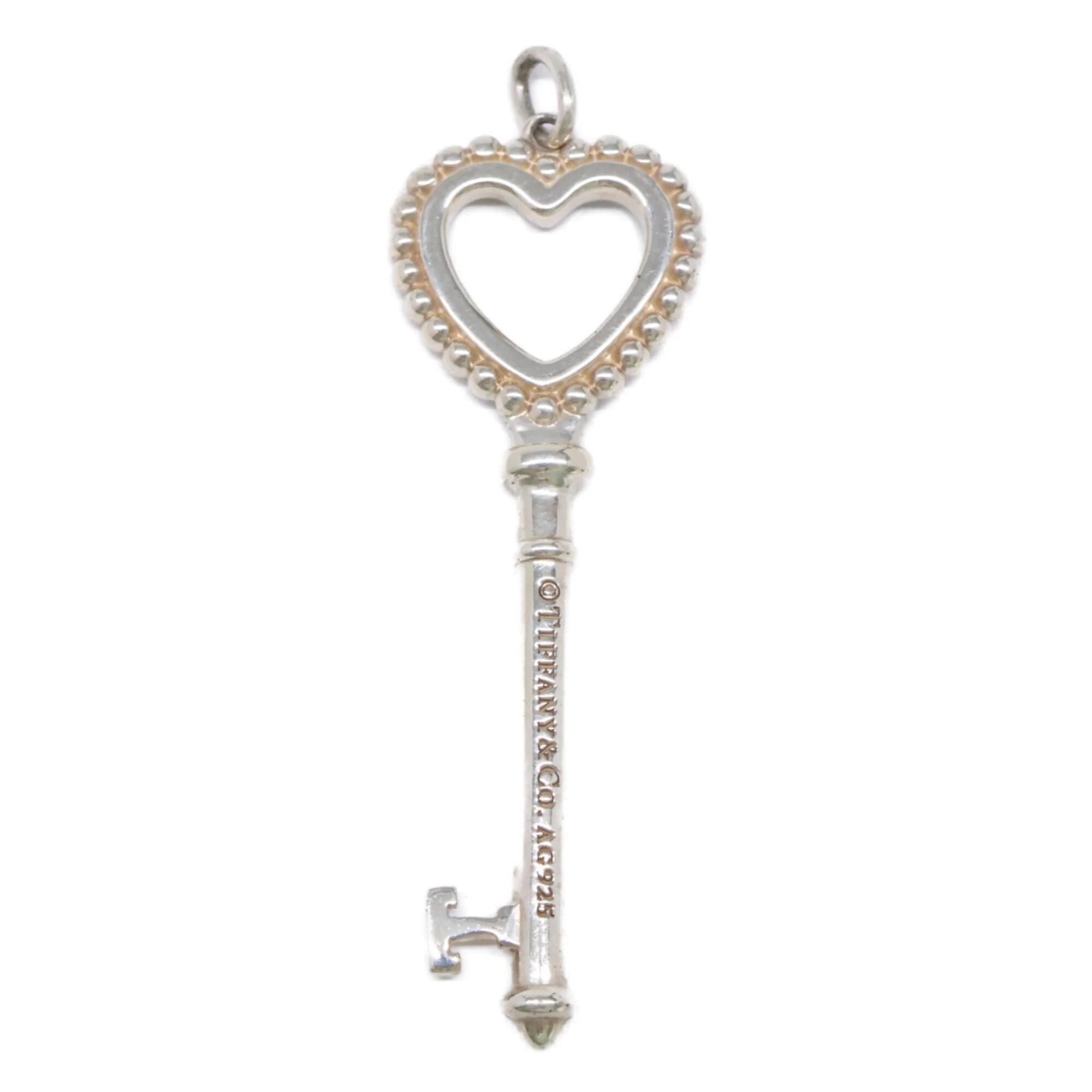 Beaded Blue Heart Pendant Necklace Sterling Silver Large - Image 6