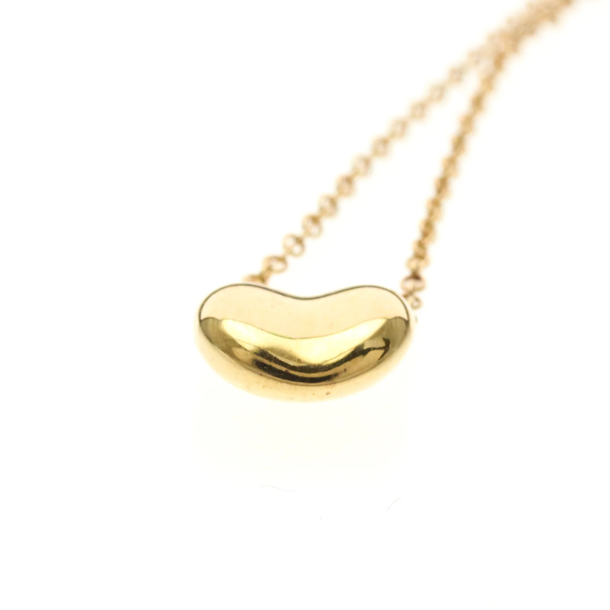 Bean Pendant Necklace 18K Rose Gold 6mm - Image 4