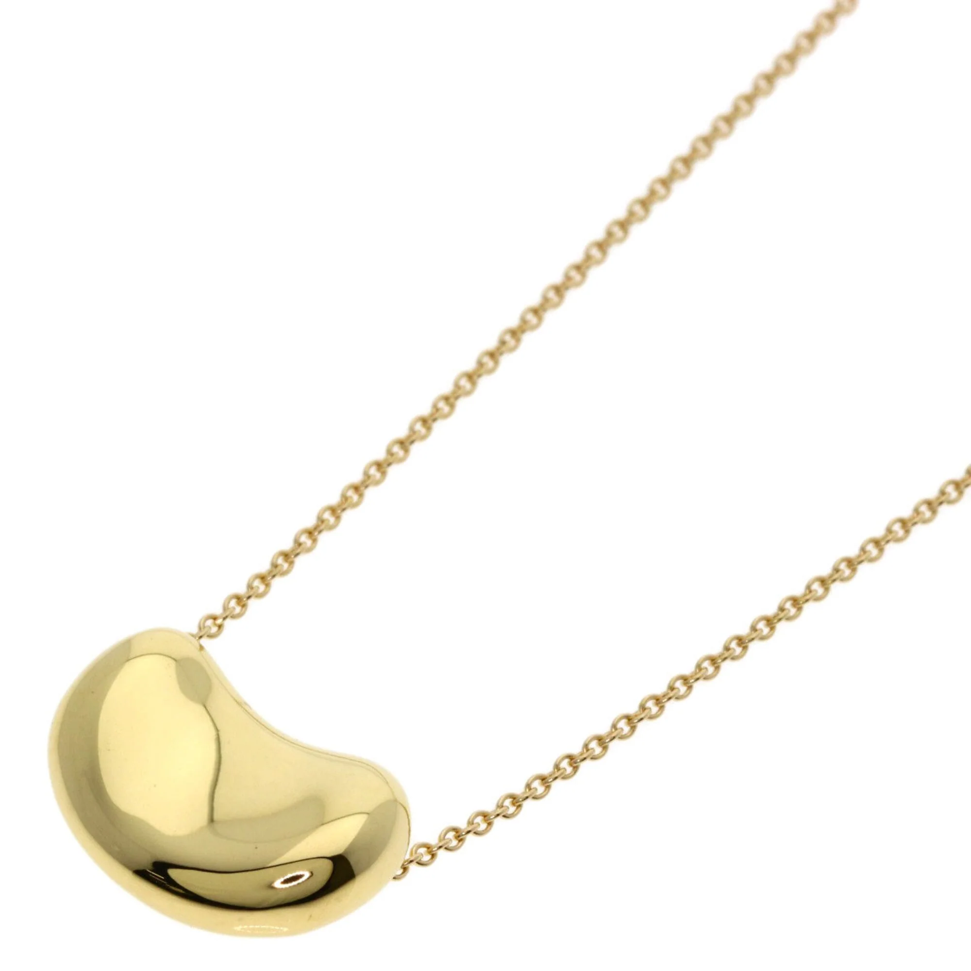 Bean Pendant Necklace 18K Yellow Gold 10.5mm