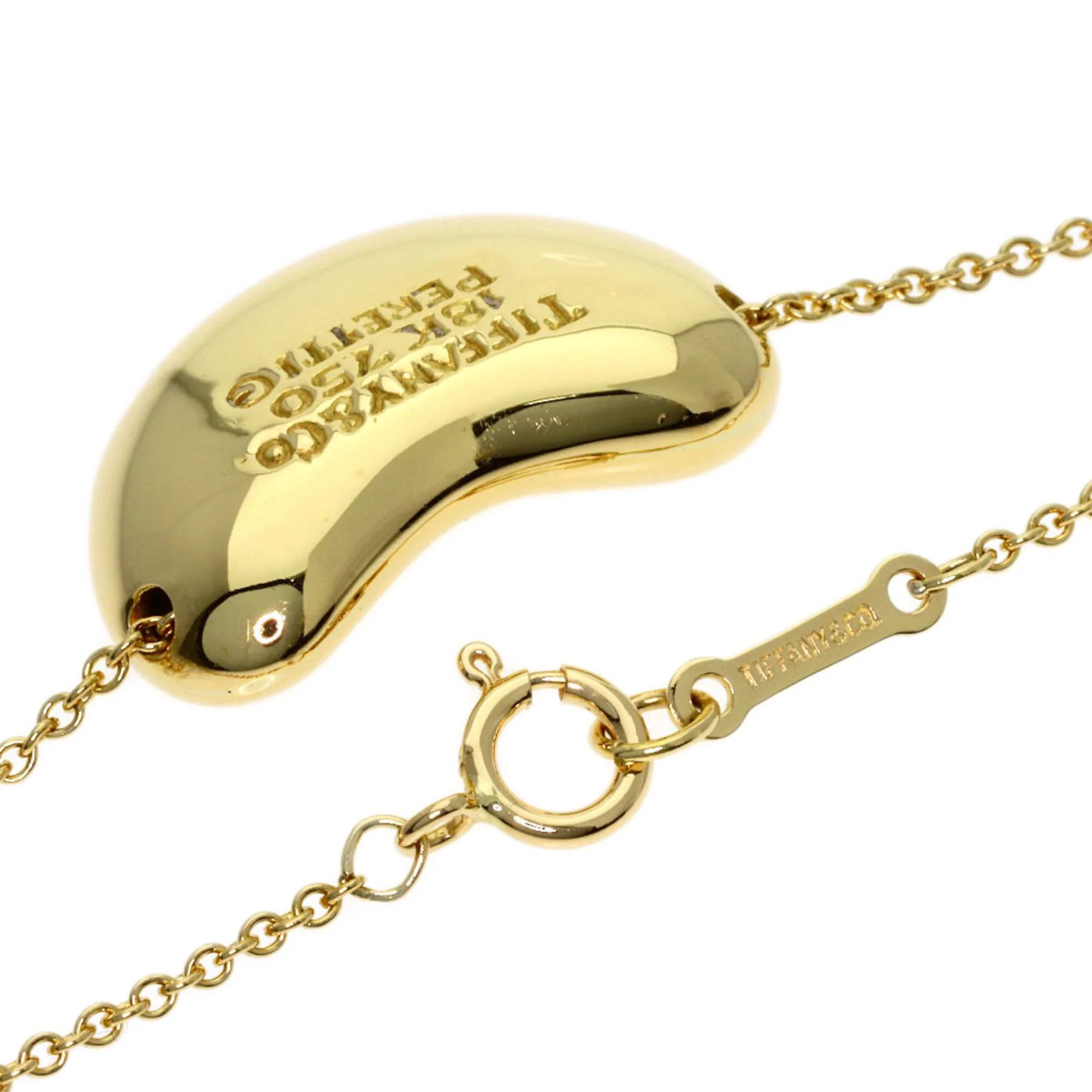 Bean Pendant Necklace 18K Yellow Gold 11.5mm - Image 2