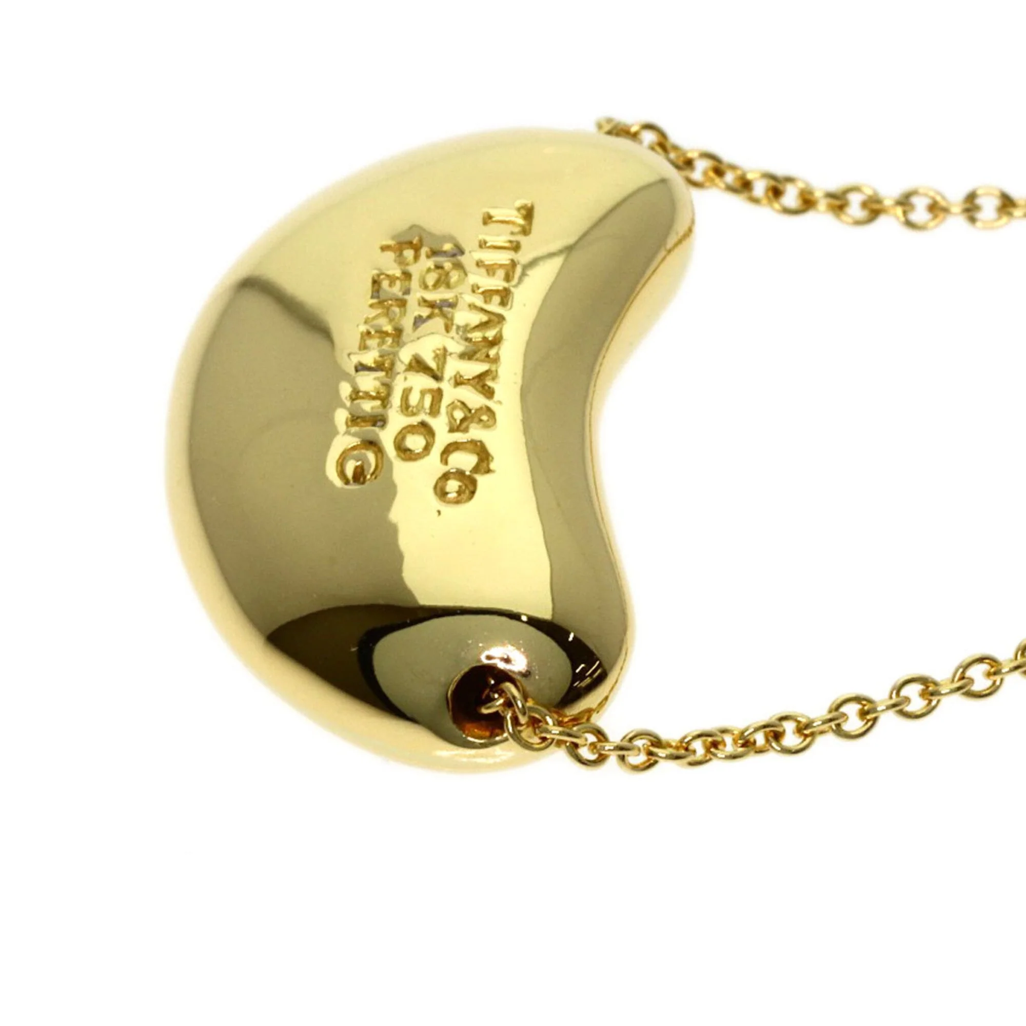Bean Pendant Necklace 18K Yellow Gold 11.5mm - Image 5