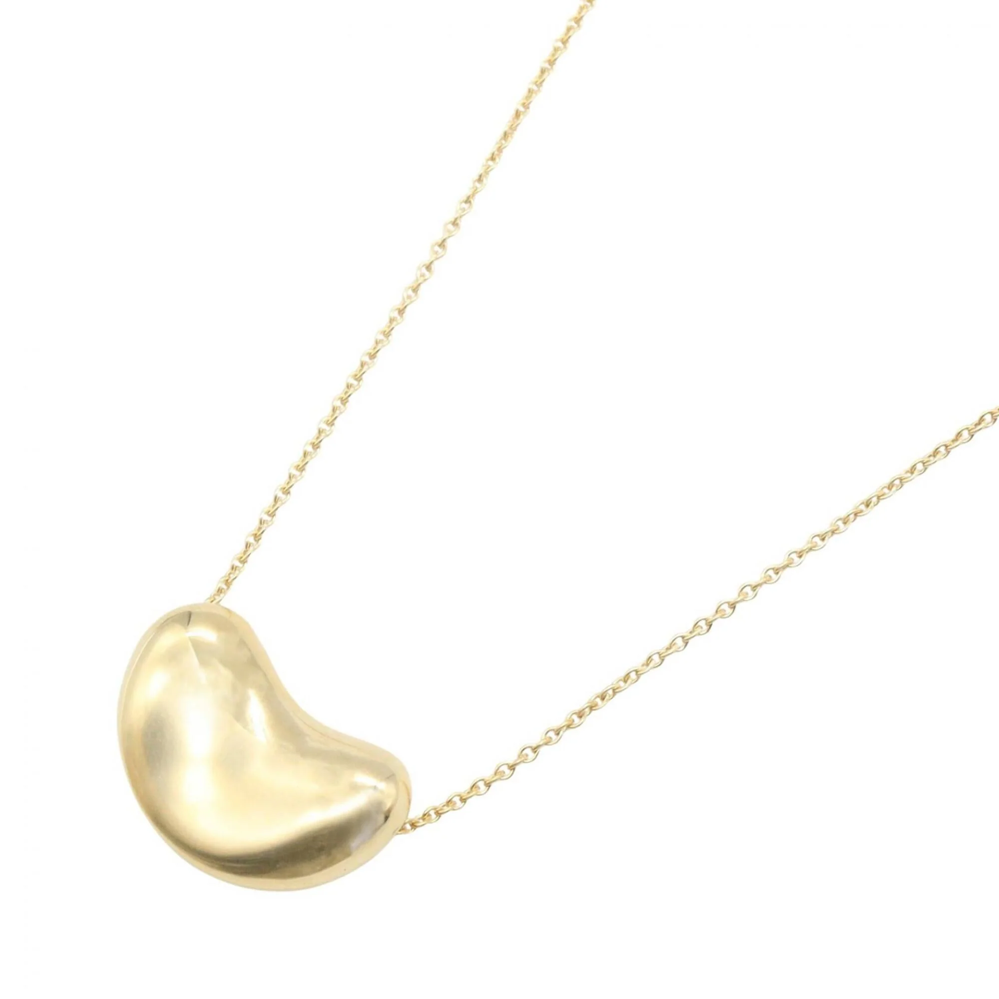 Bean Pendant Necklace 18K Yellow Gold 11mm