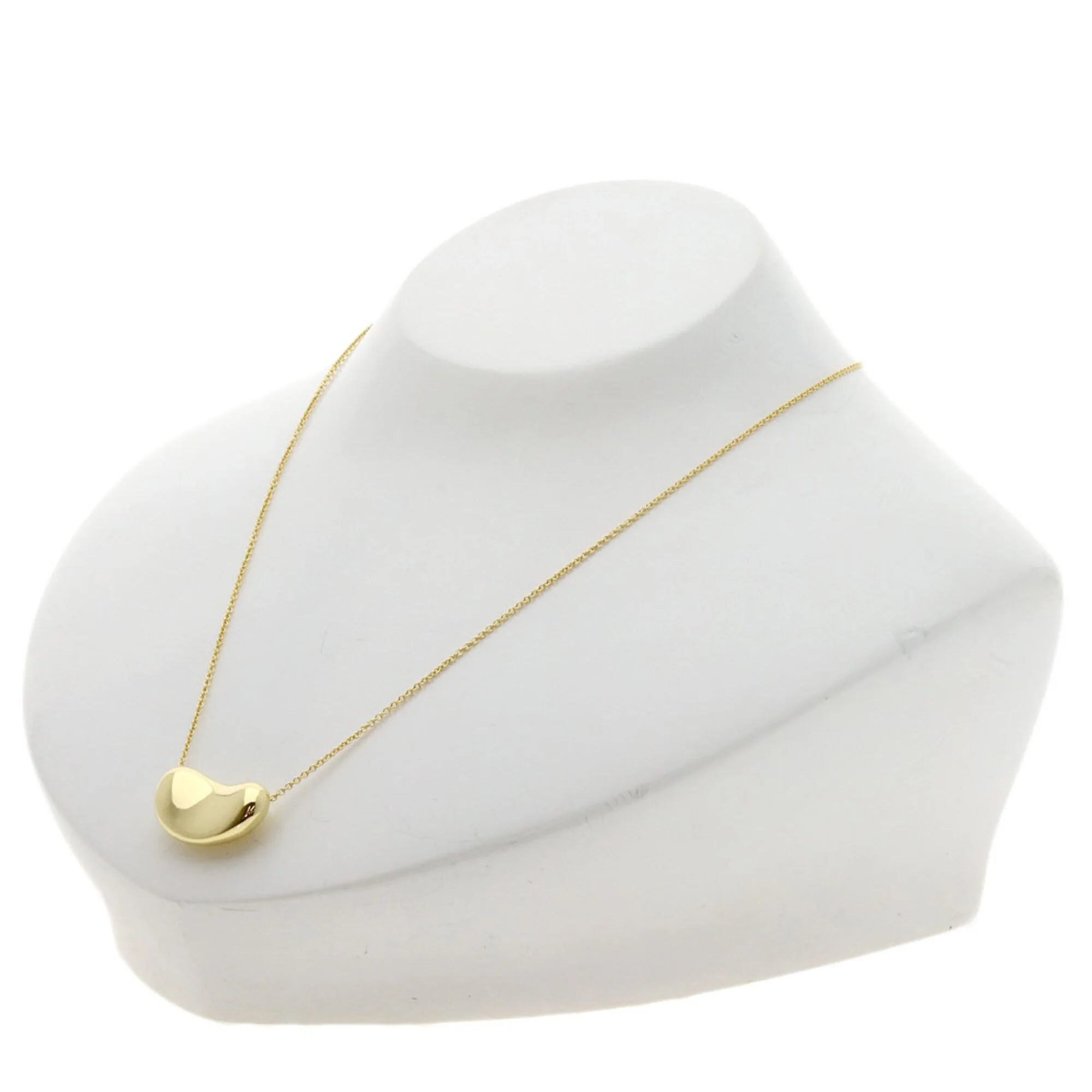 Bean Pendant Necklace 18K Yellow Gold 12.6mm - Image 4