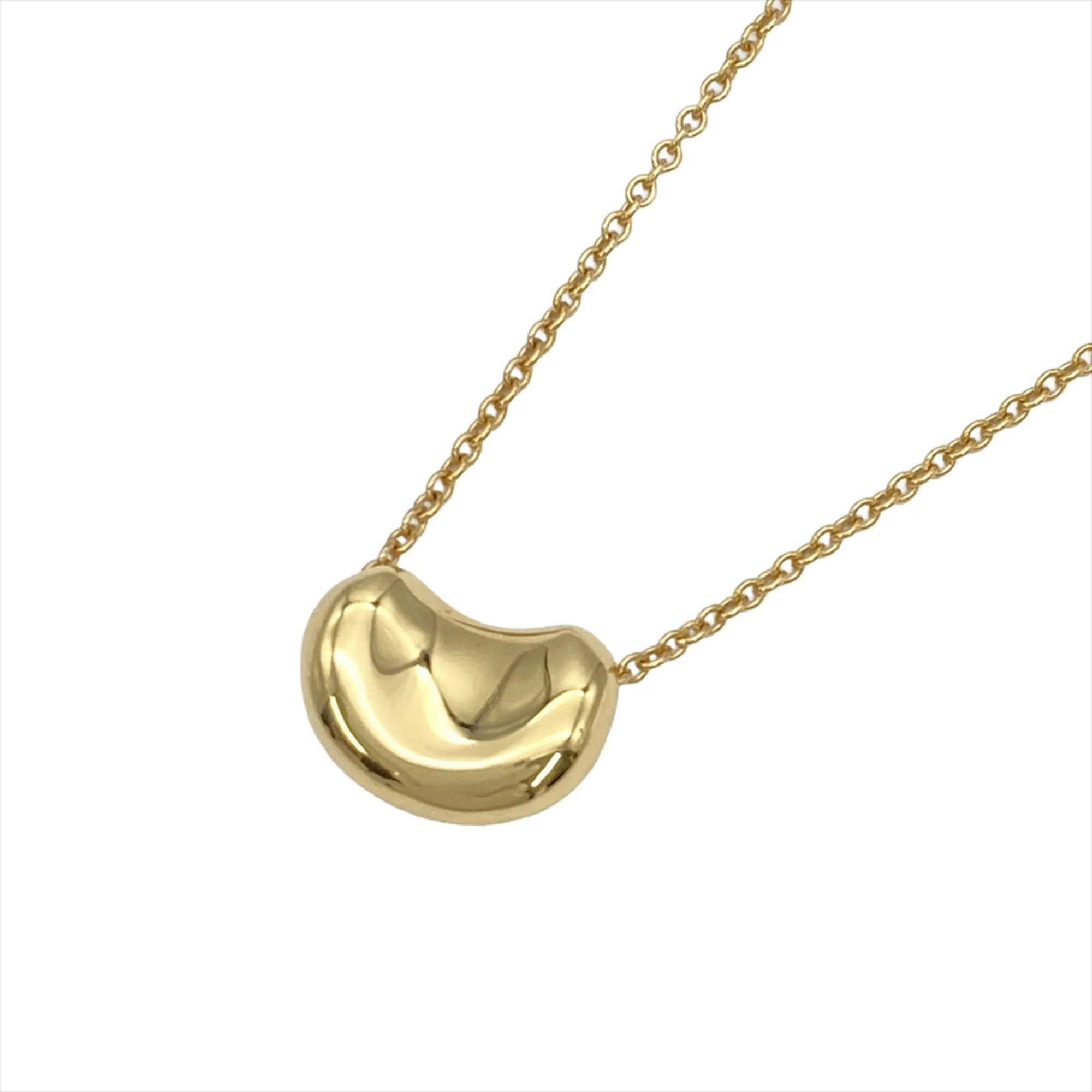 Bean Pendant Necklace 18K Yellow Gold - Image 2