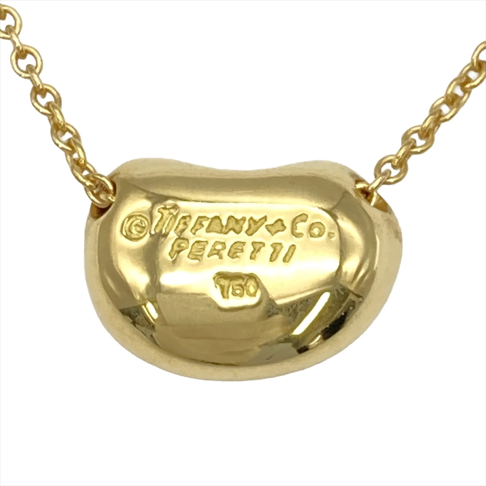 Bean Pendant Necklace 18K Yellow Gold - Image 3
