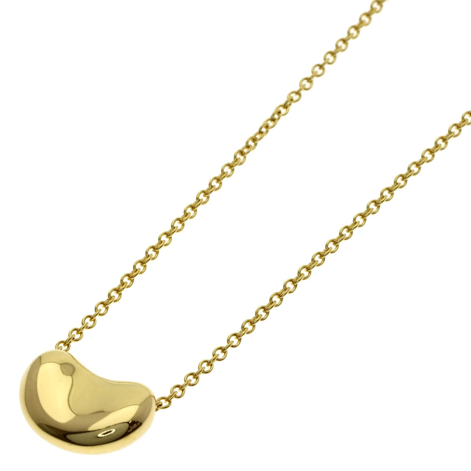 Bean Pendant Necklace 18K Yellow Gold 7.2mm