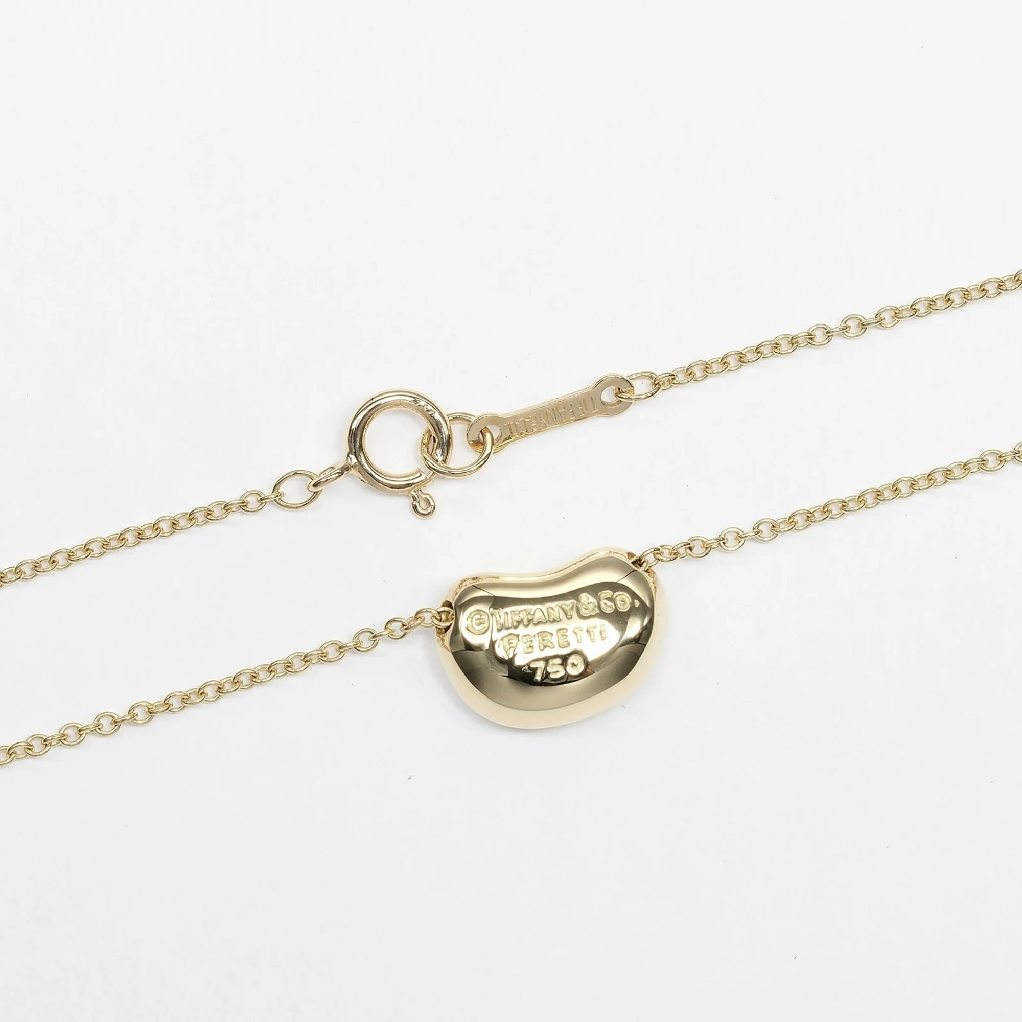 Bean Pendant Necklace 18K Yellow Gold 7.4mm - Image 6