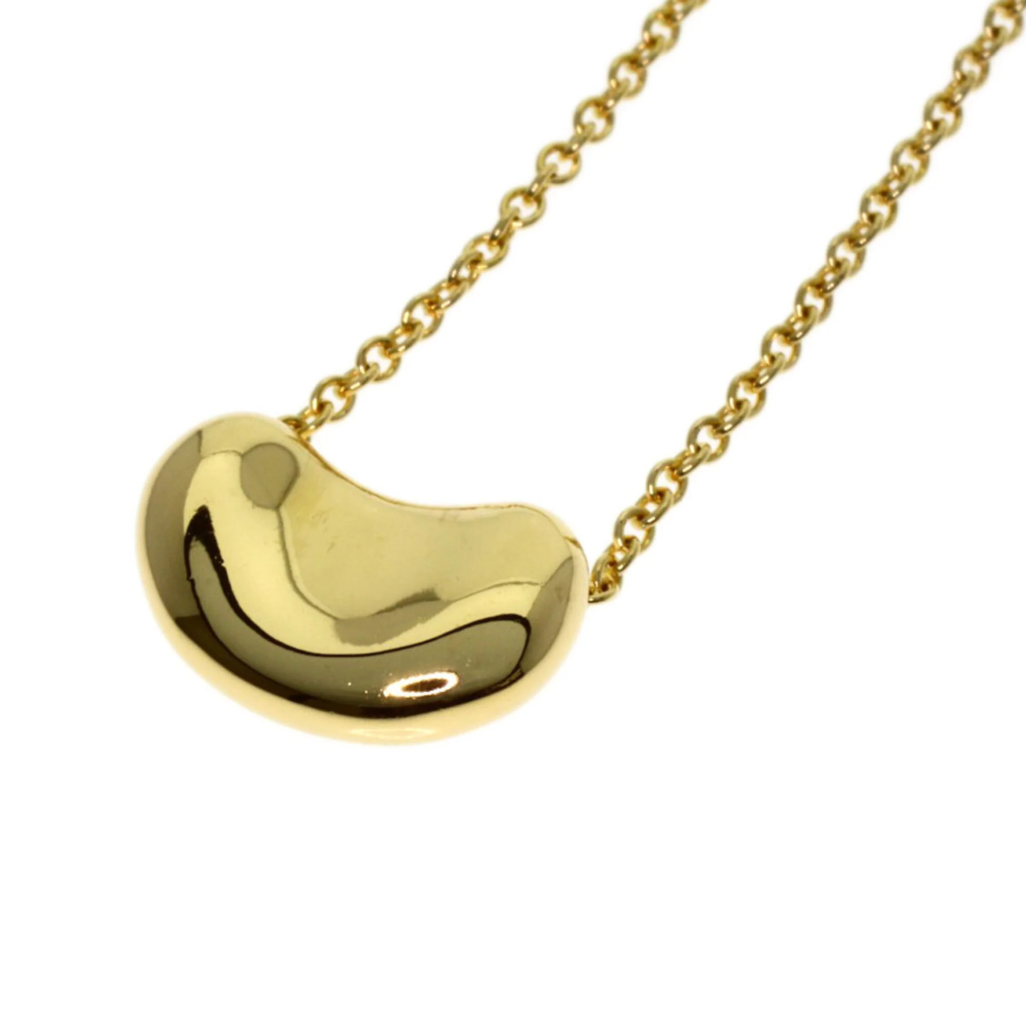 Bean Pendant Necklace 18K Yellow Gold 7.6mm - Image 5