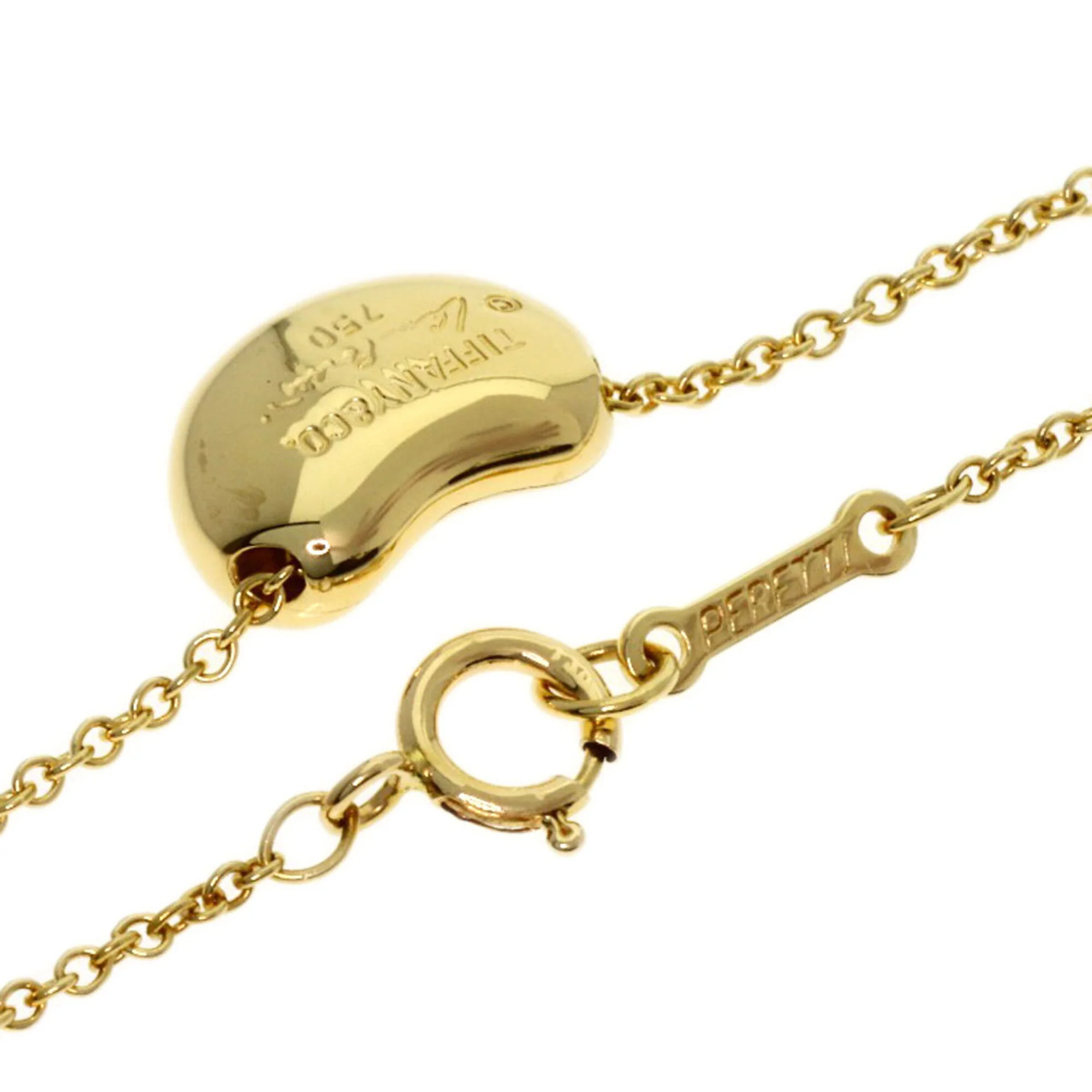 Bean Pendant Necklace 18K Yellow Gold 7.6mm - Image 2