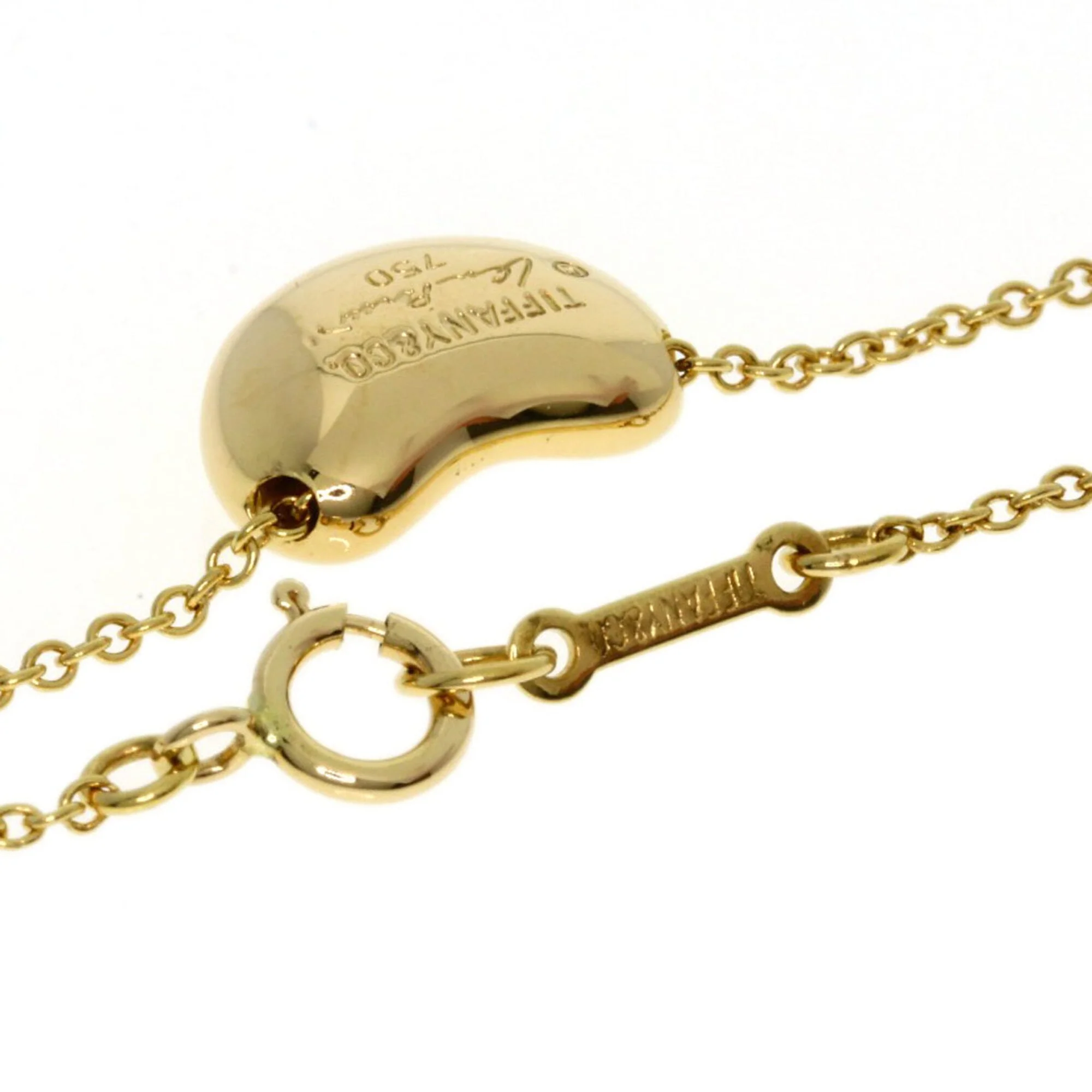 Bean Pendant Necklace 18K Yellow Gold 7.7mm - Image 2
